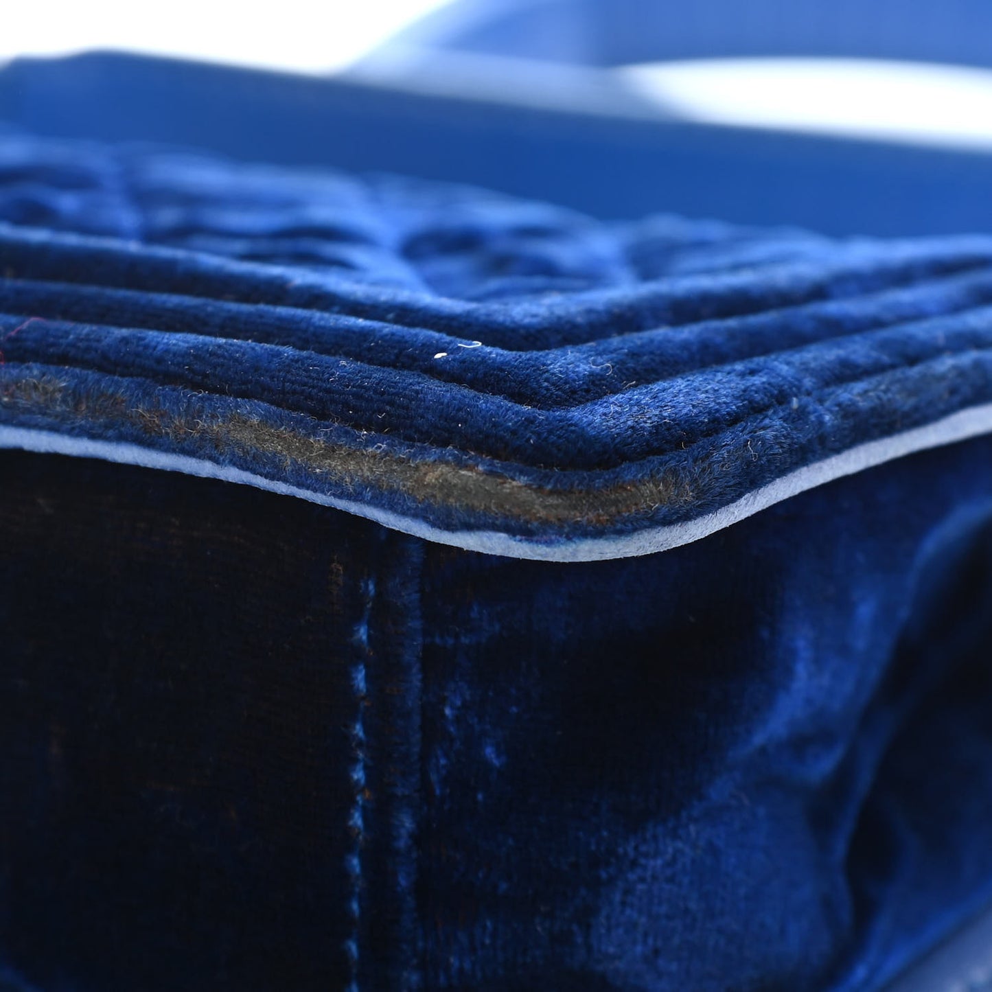 Velvet Quilted Small Boy Flap Blue