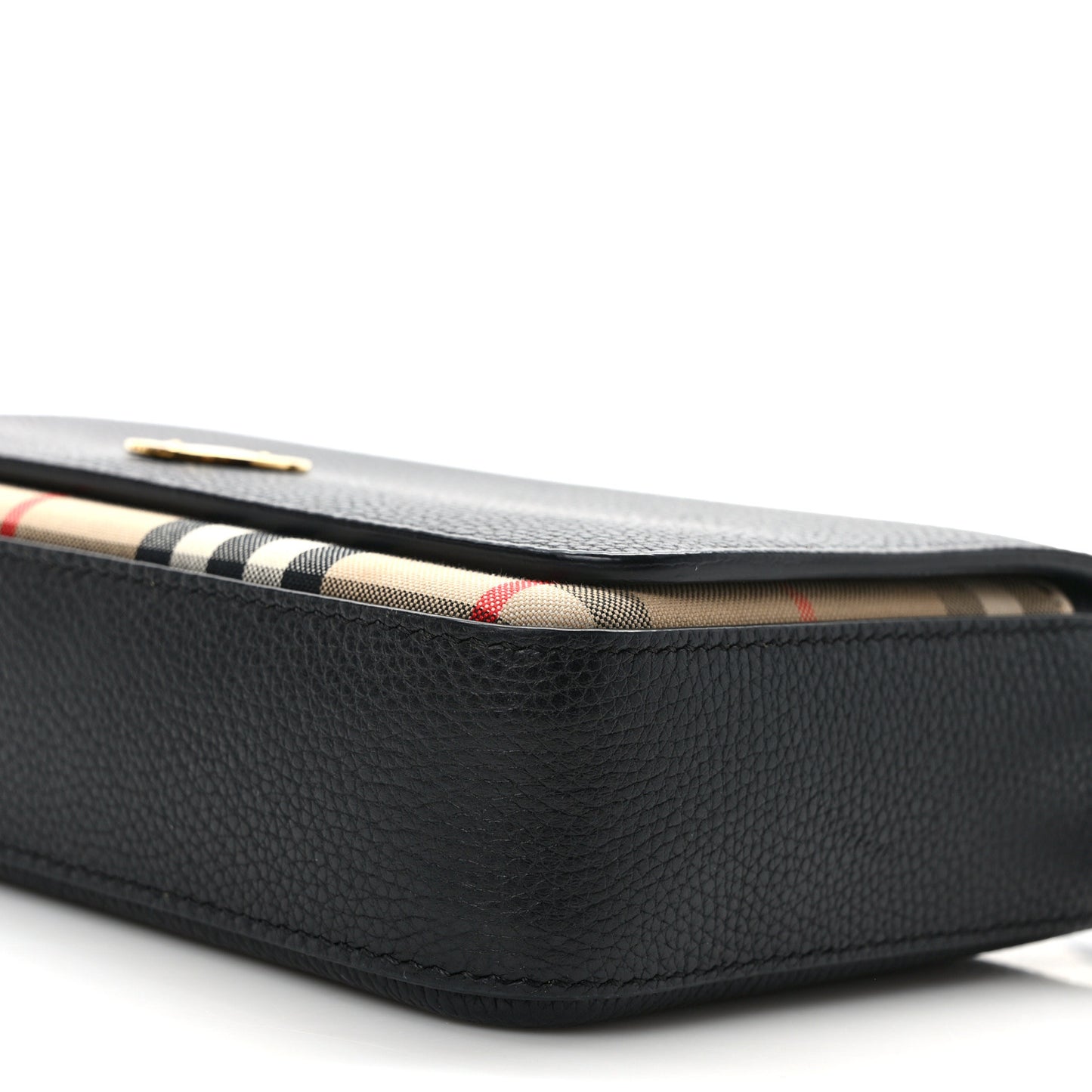 Grainy Calfskin Vintage Check Hampshire Crossbody Black