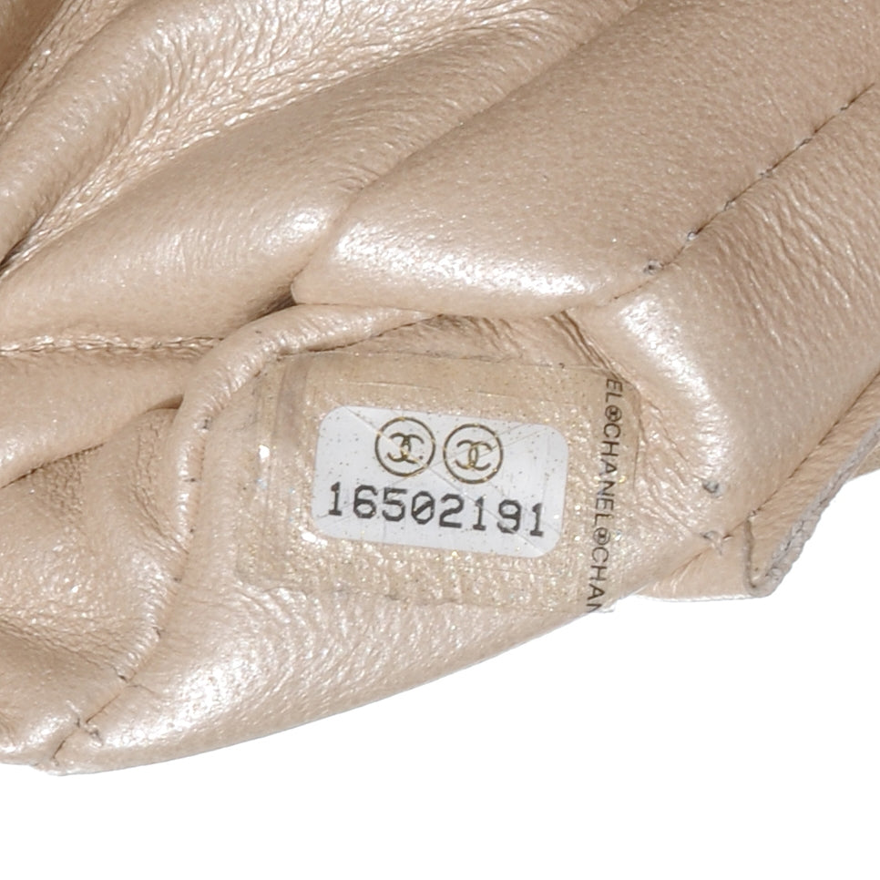 Lambskin Quilted Extra Mini Flap Light Gold