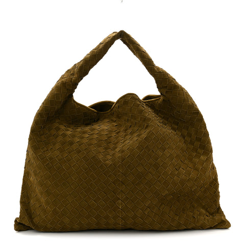 Suede Intrecciato Large Hop Olive Oil