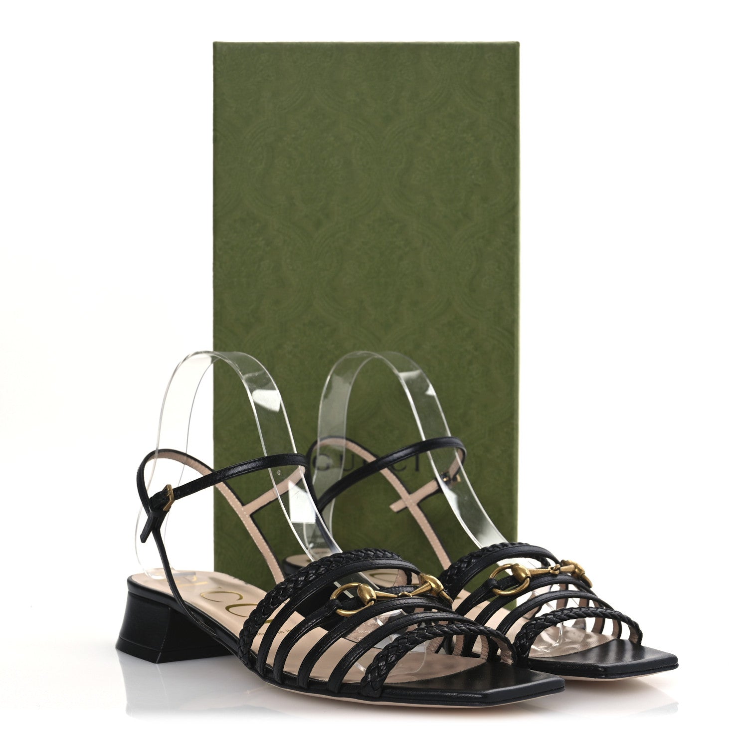 Gucci Malaga Kid Braided Ketty Horsebit Sandals 39 Black 12 of 12