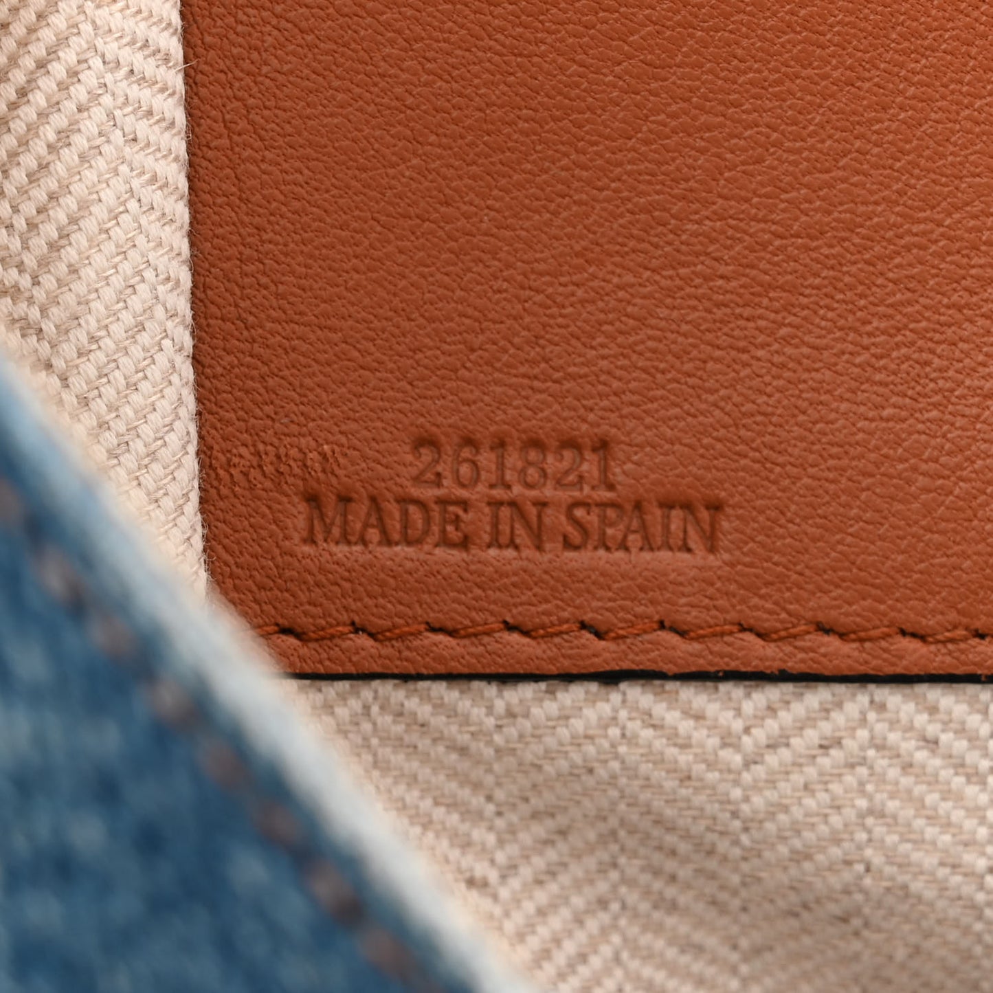 Calfskin Denim Small Hammock Shoulder Bag Blue Tan