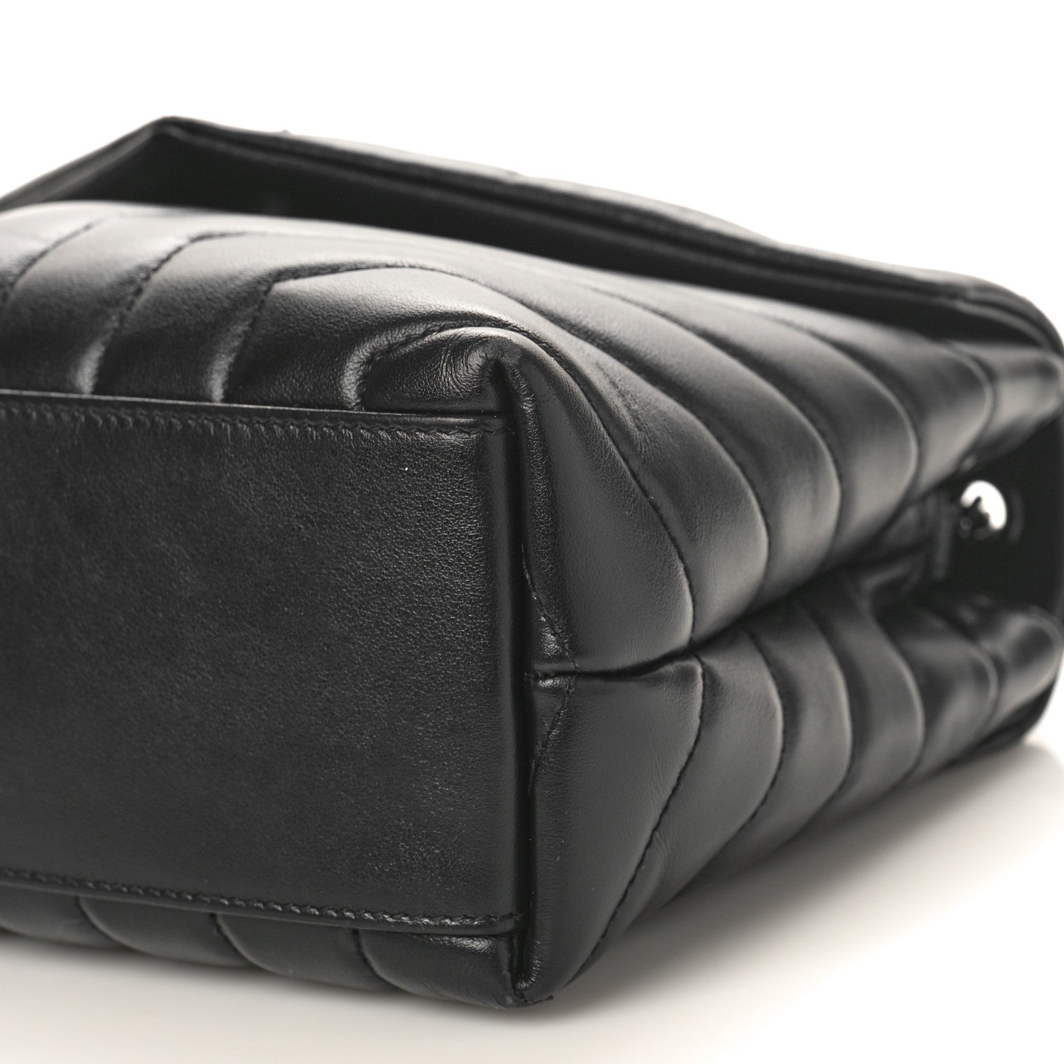 Saint Laurent Calfskin Y Quilted Monogram Monochrome Small Loulou Chain Satchel Black 8 of 8