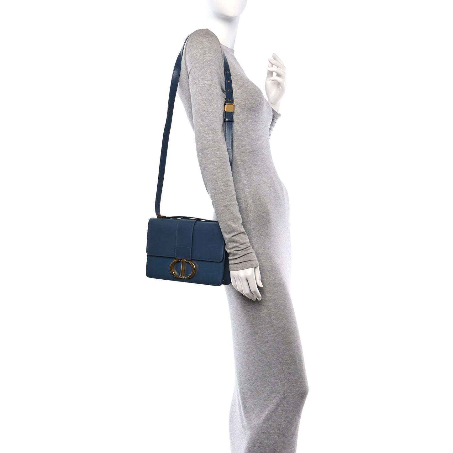 Smooth Calfskin 30 Montaigne Flap Bag Blue