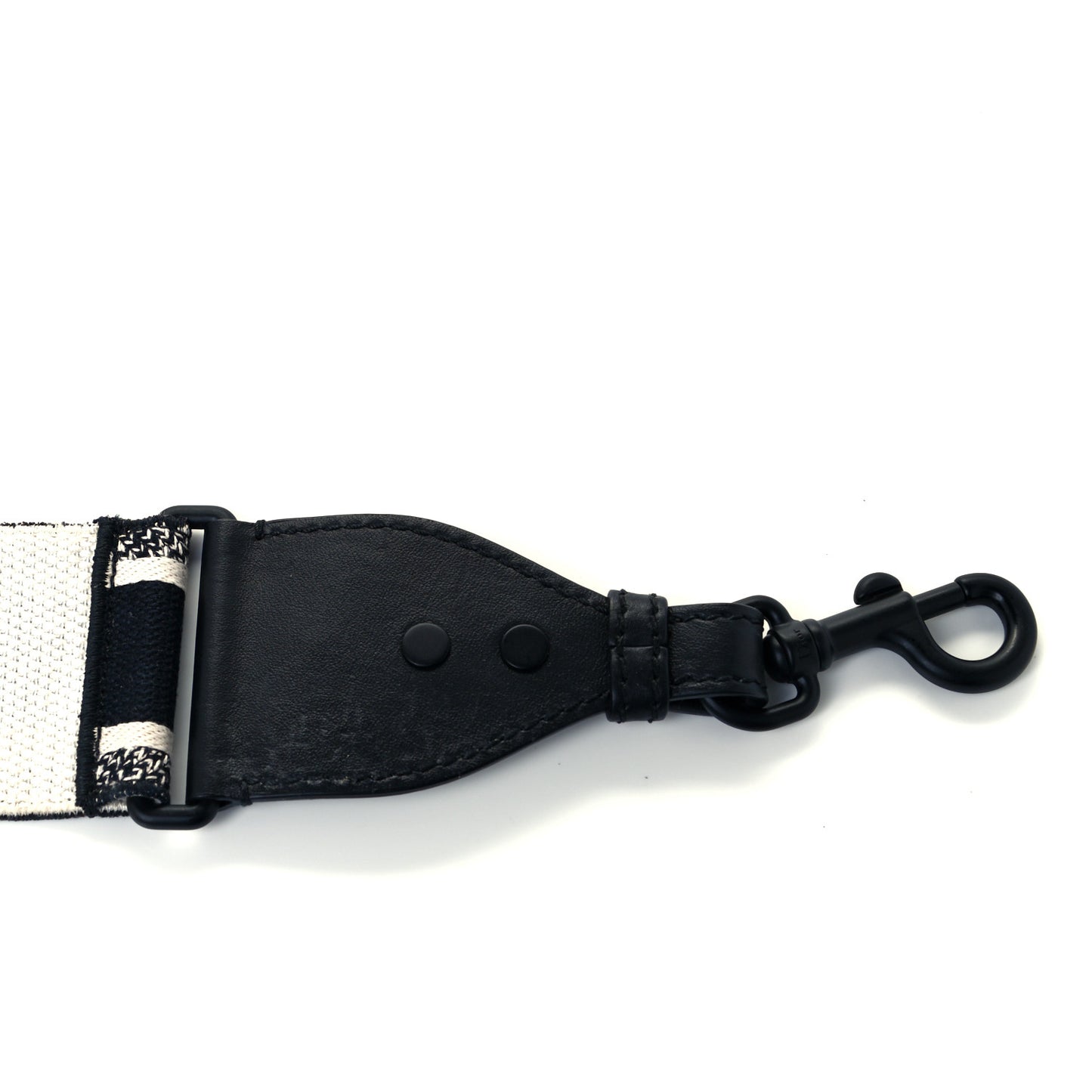 Canvas Embroidered Shoulder Strap Black White