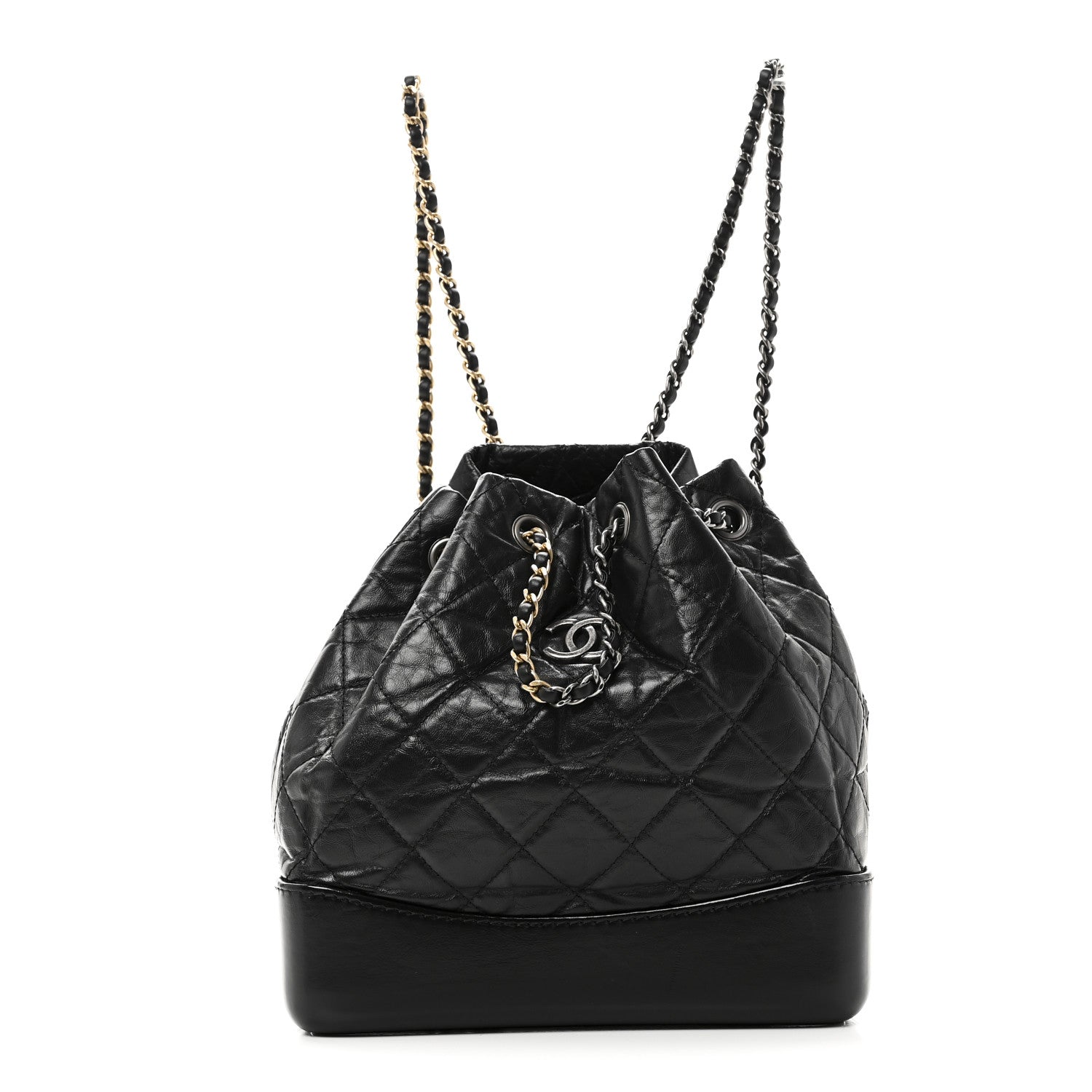 Chanel Aged Calfskin Quilted Small Gabrielle Backpack Black 1853100 – FASHIONPHILE