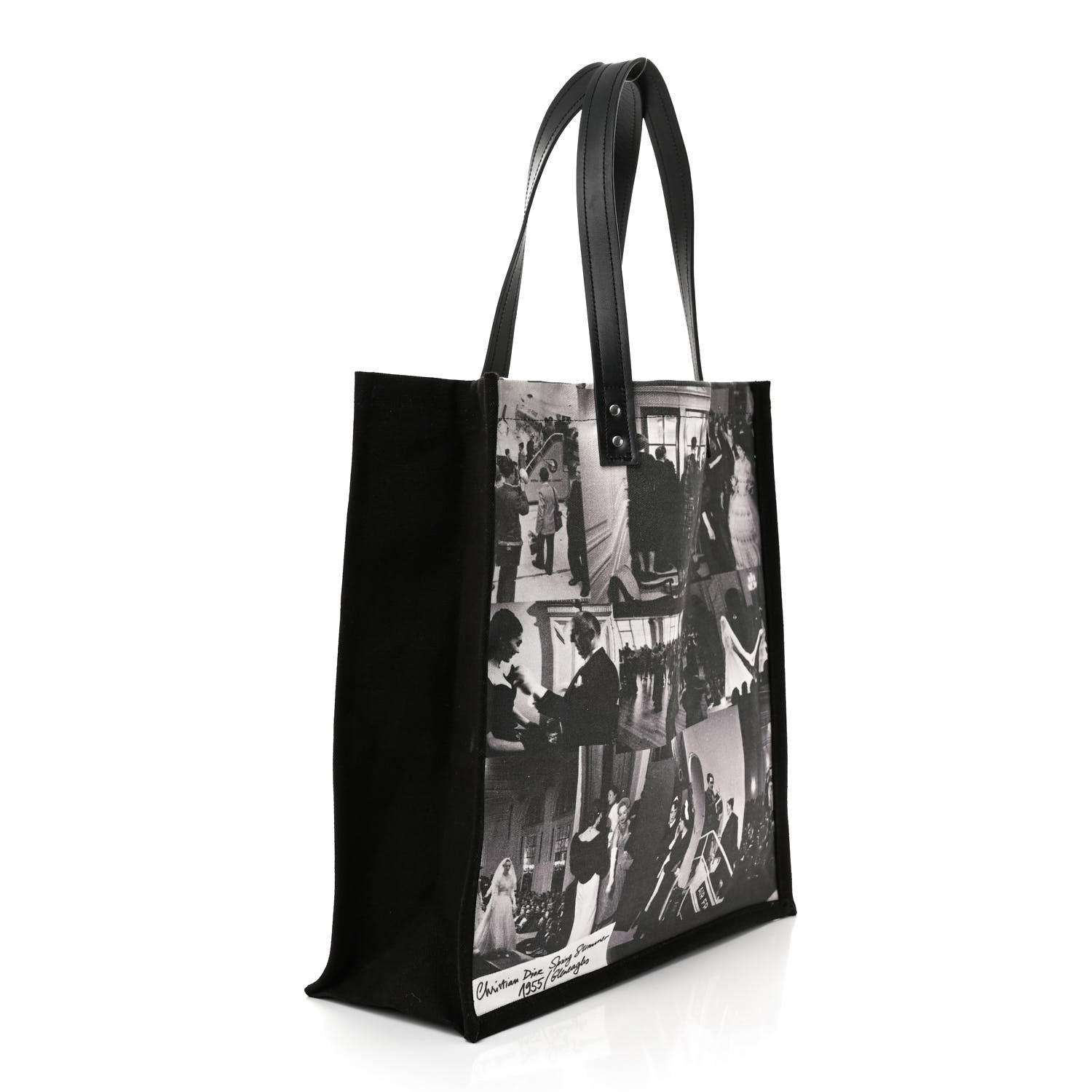 Christian Dior Canvas Print Cruise 2025 Scotland Tote Black White 3 of 13