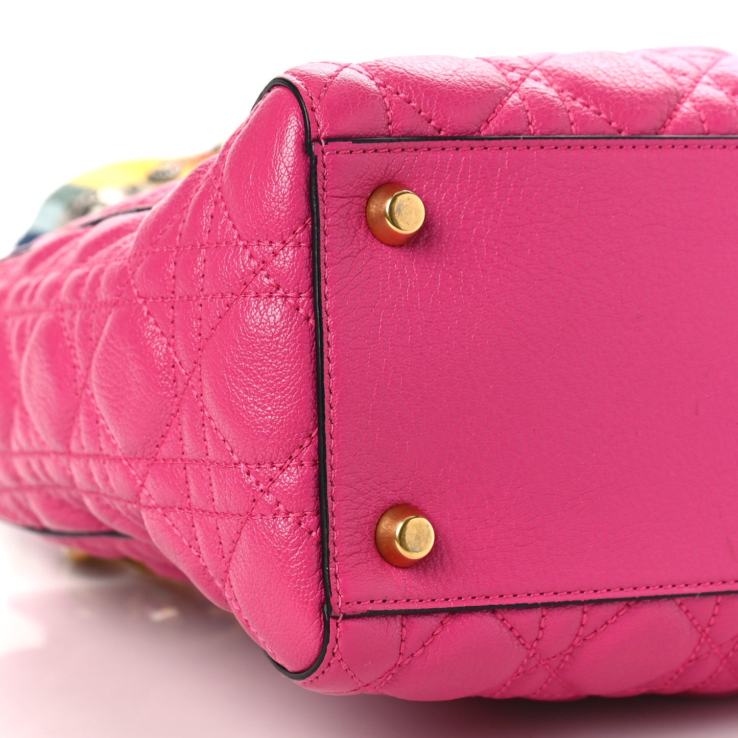 Goatskin Cannage Medium Lady Dior Fuchsia