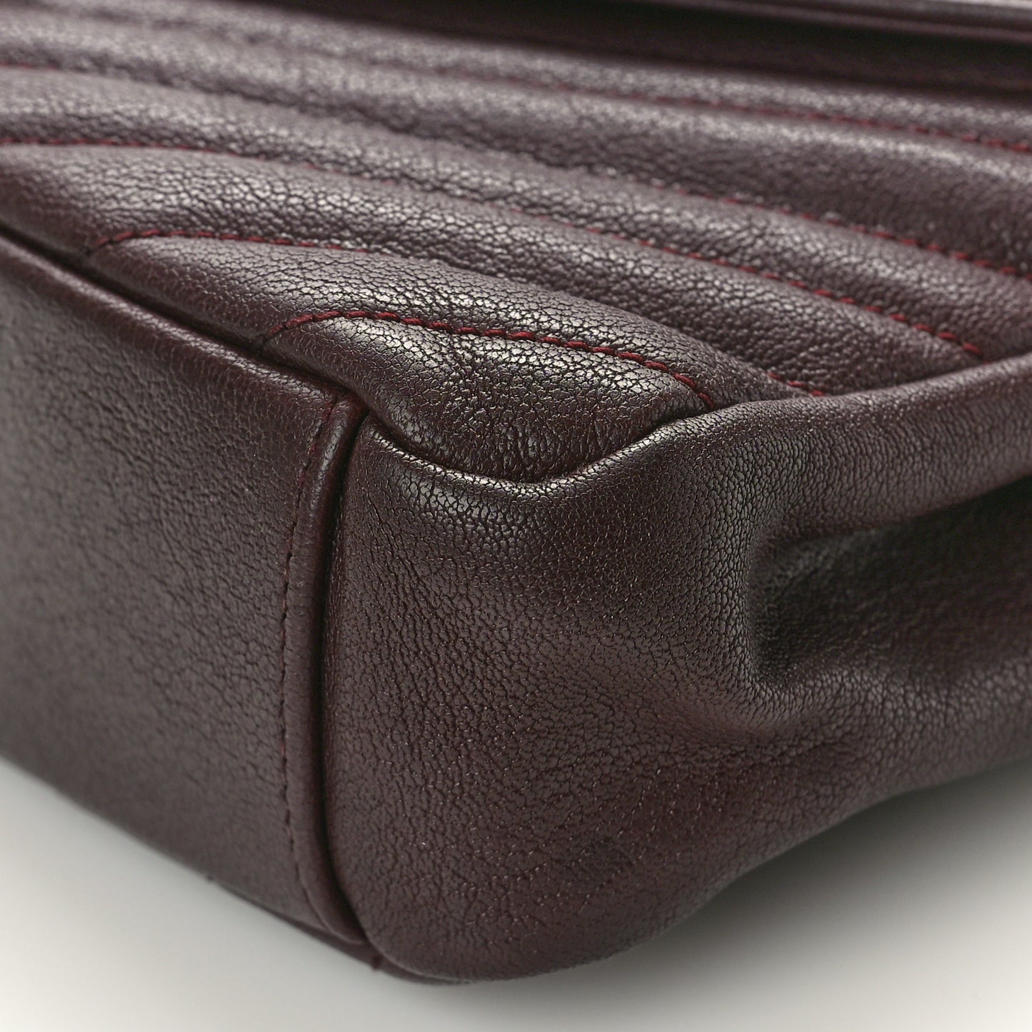 Sheepskin Matelasse Chevron Monogram Medium College Bag Rouge Legion