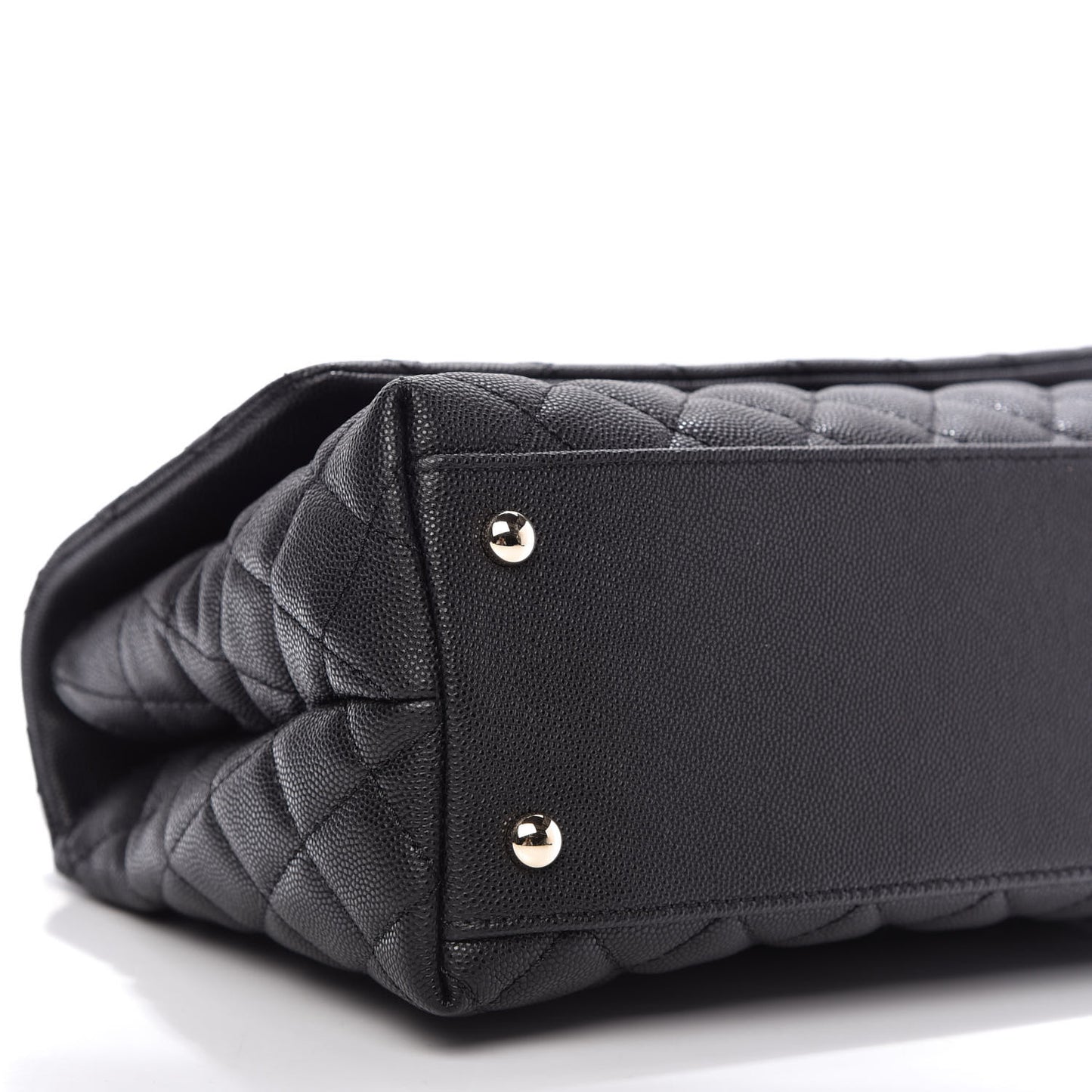 Caviar Quilted Small Coco Handle Flap Black