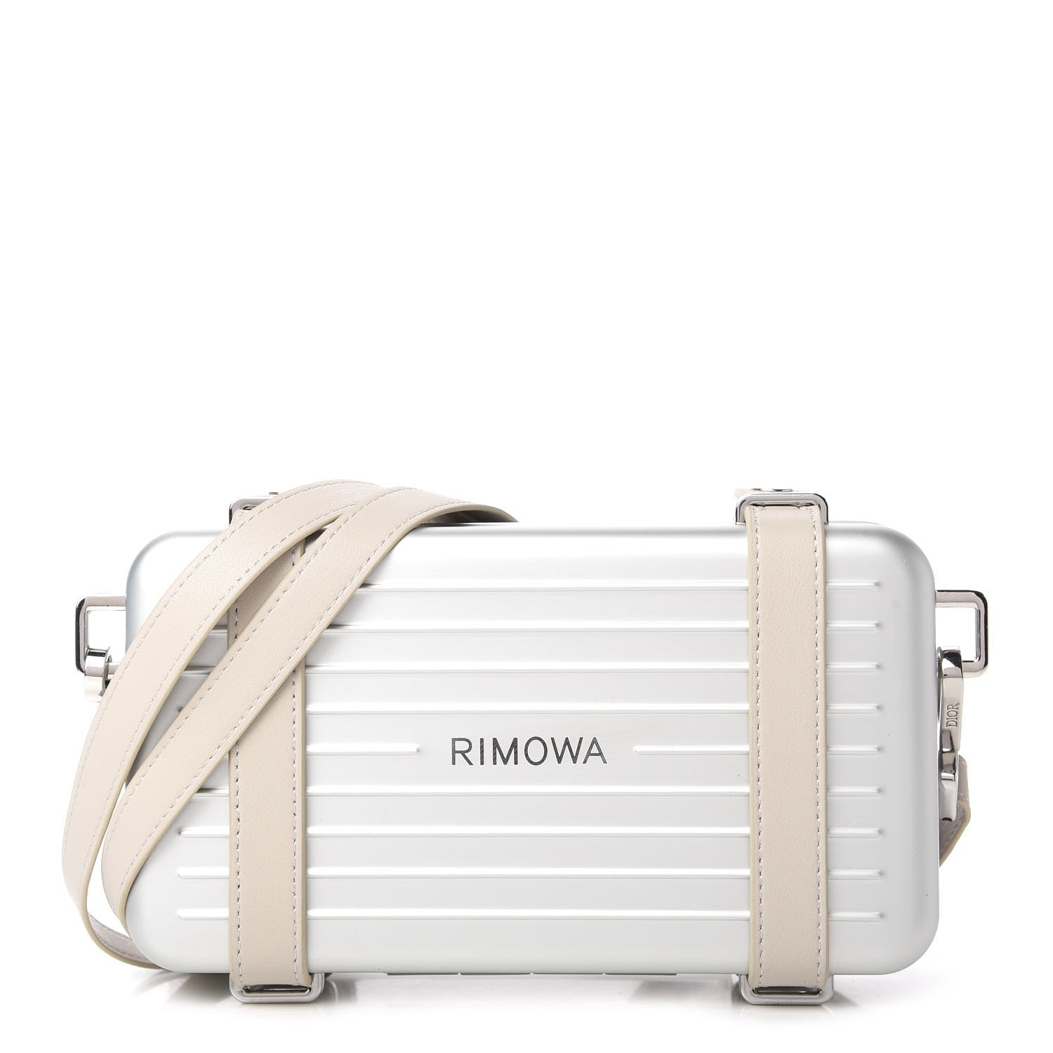 Christian Dior X RIMOWA Aluminum Personal Clutch On Strap Silver