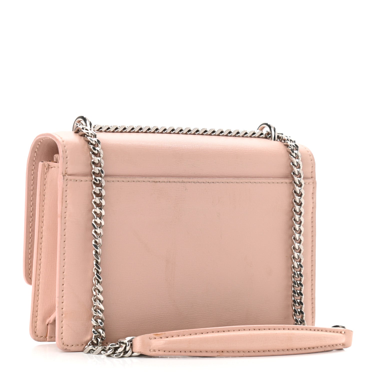 Saint Laurent Calfskin Monogram Sunset Chain Wallet Light Pink 3 of 13