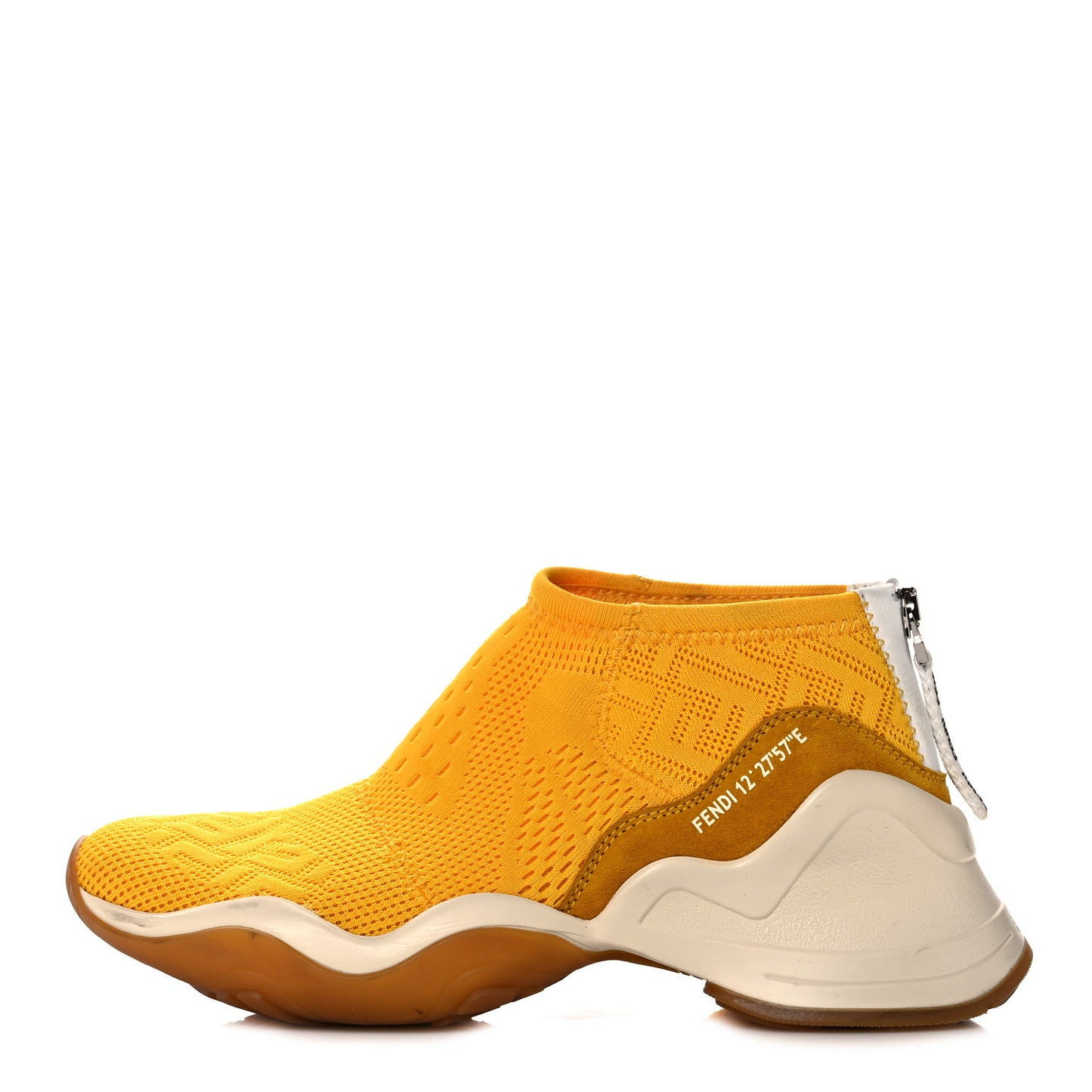 Technical 3D Mesh Womens FFluid Zip Up Sneakers 37 Reggae Corn White