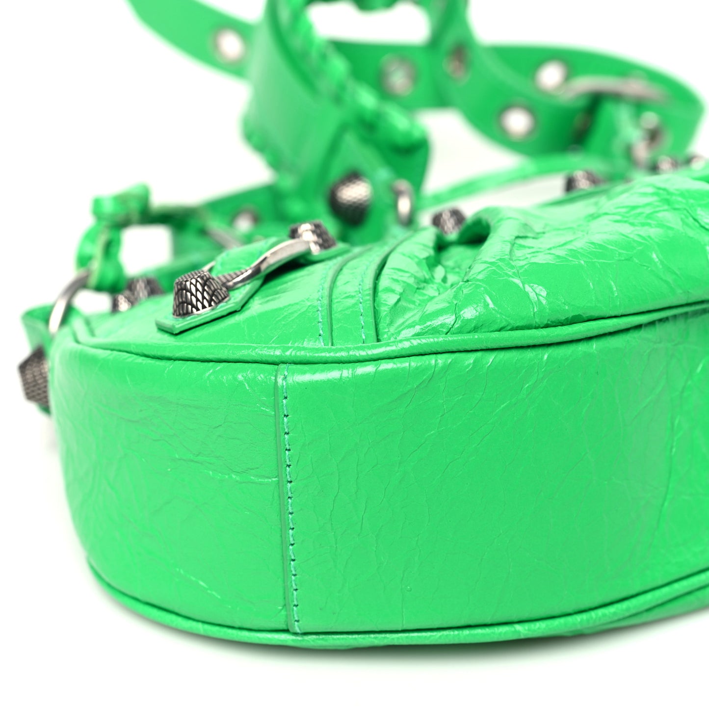 Agneau Arena Le Cagole Shoulder Bag XS Kelly Green