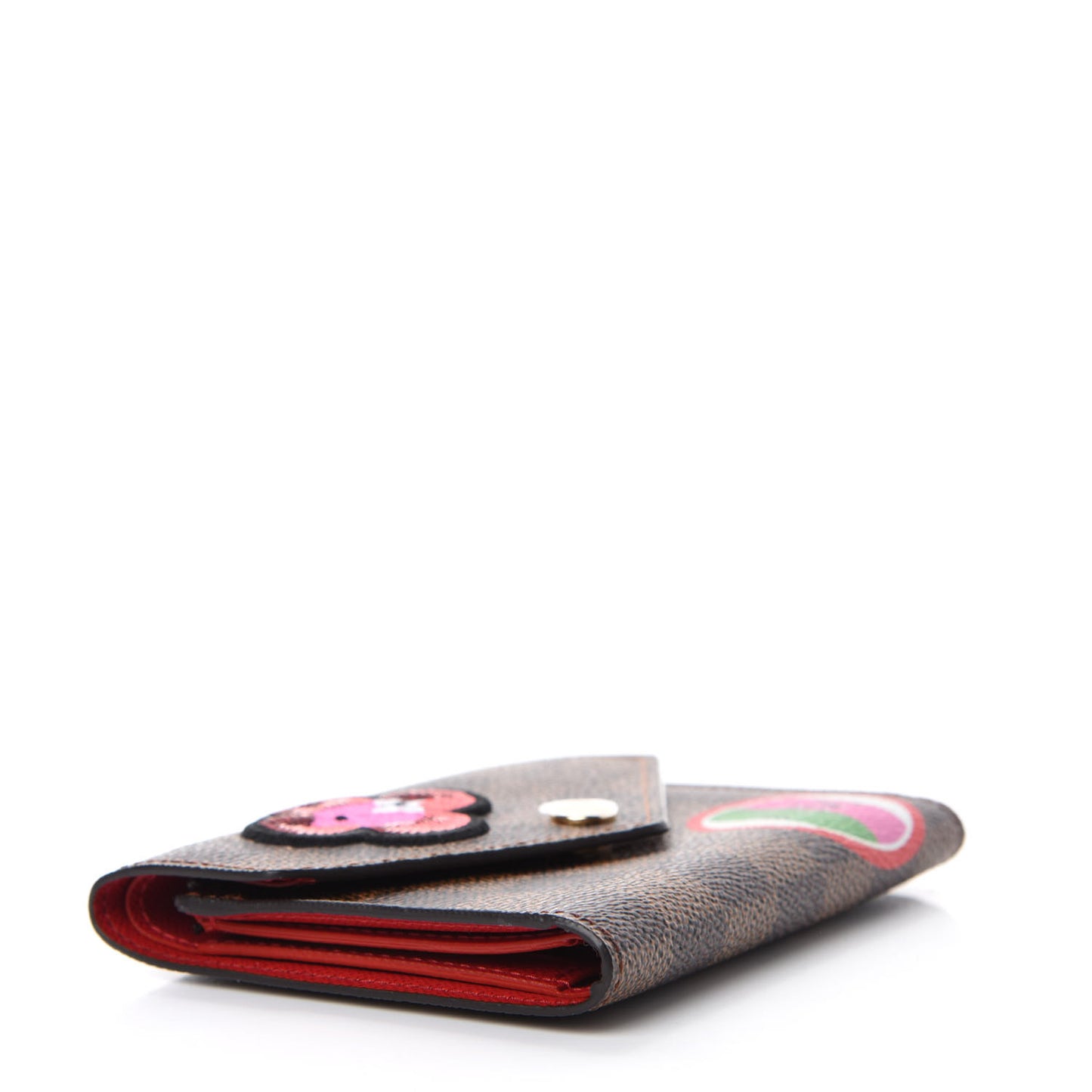 Damier Ebene Stories Victorine Wallet Red