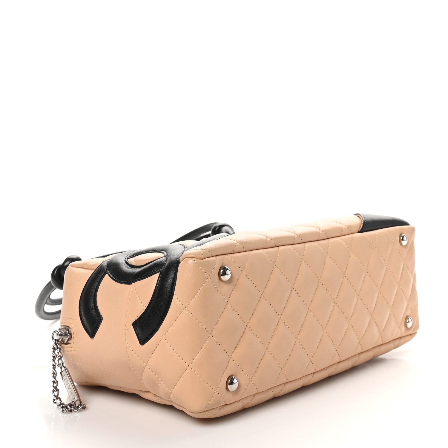 Chanel Calfskin Quilted Large Cambon Bowler Beige Black 4 of 10