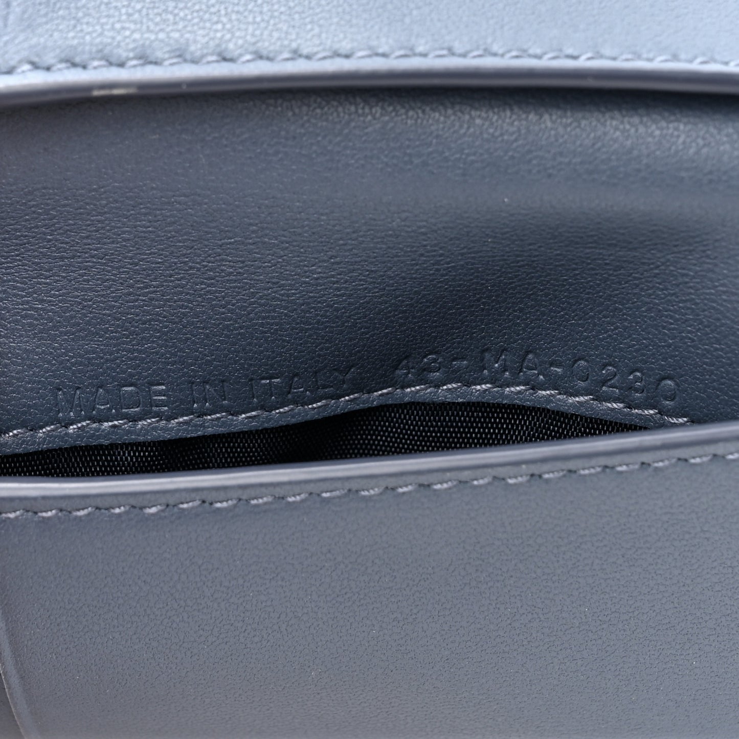 Goatskin Saddle Lotus Wallet Denim Blue