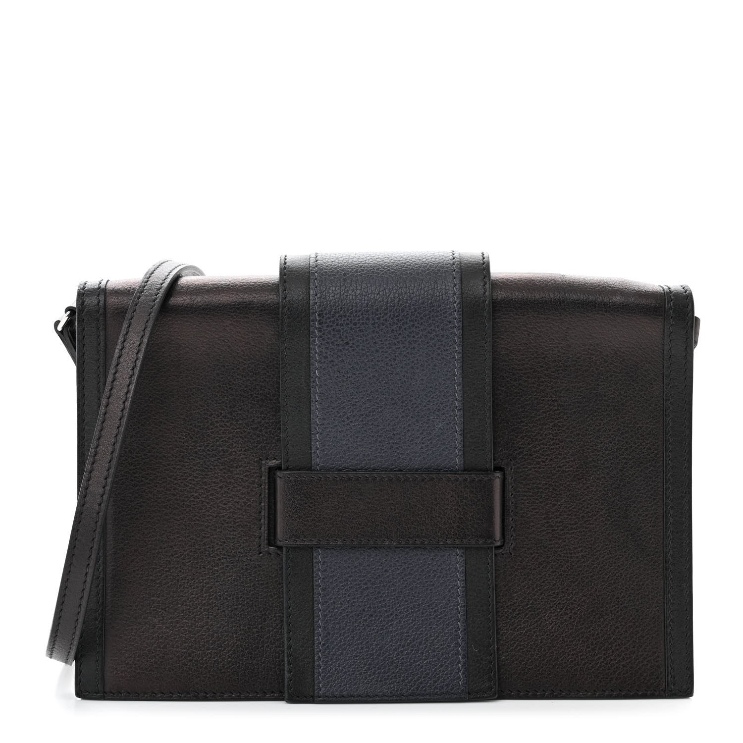 Hermes Evergrain Evercolor H Passant Clutch Bleu Indigo Black Bleu Nuit 1 of 12