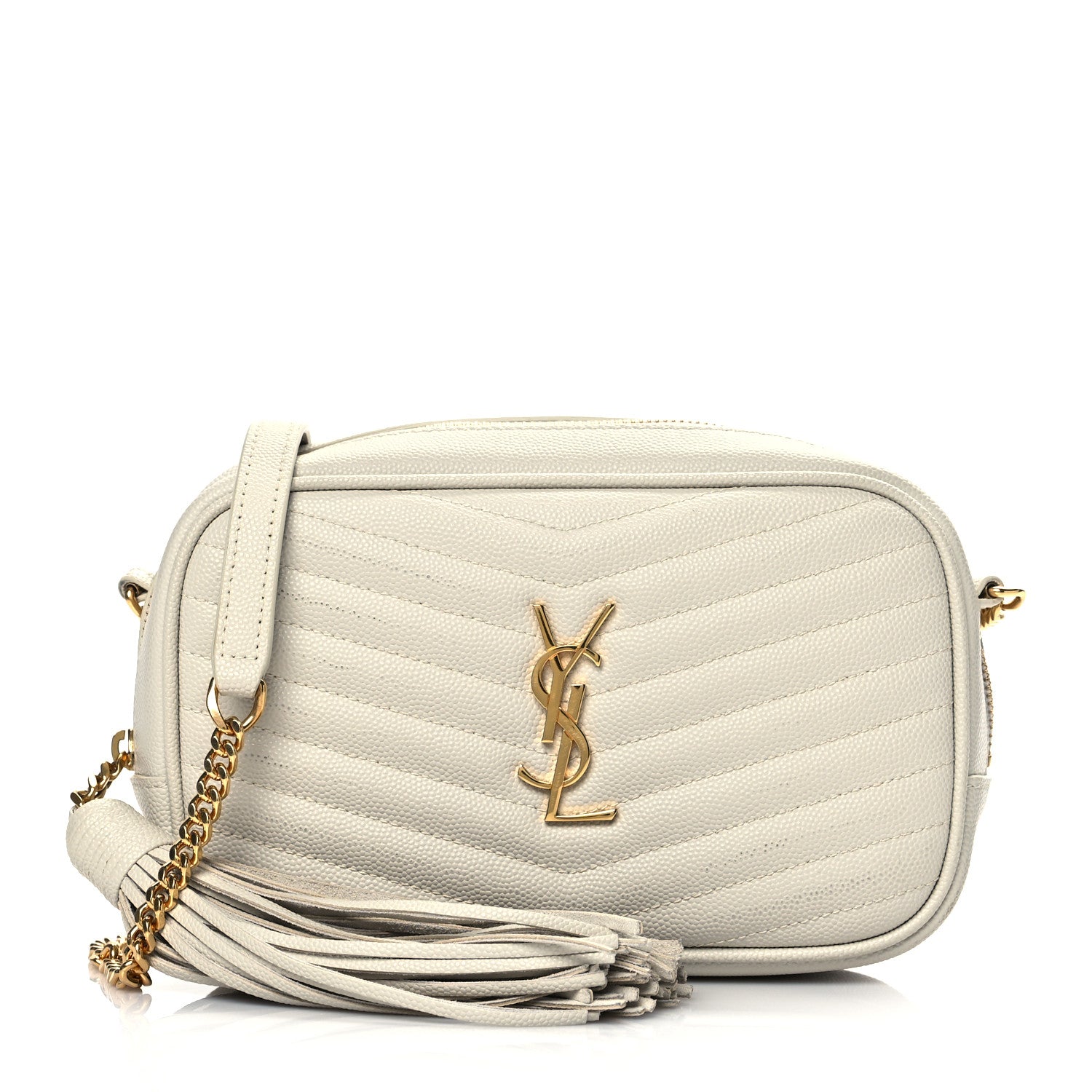 Saint Laurent Grain De Poudre Matelasse Monogram Mini Lou Camera Bag Crema Soft 1 of 12
