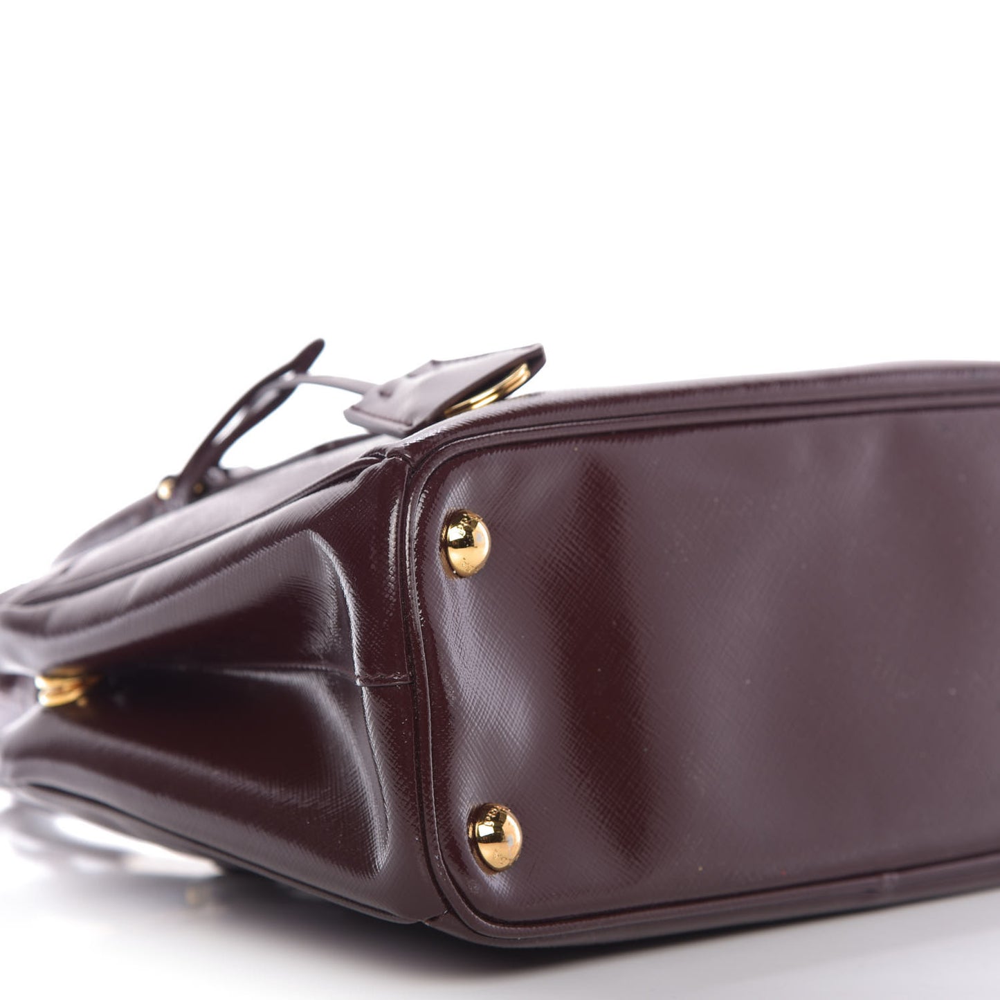 Saffiano Vernice Mini Galleria Double Zip Tote Granato