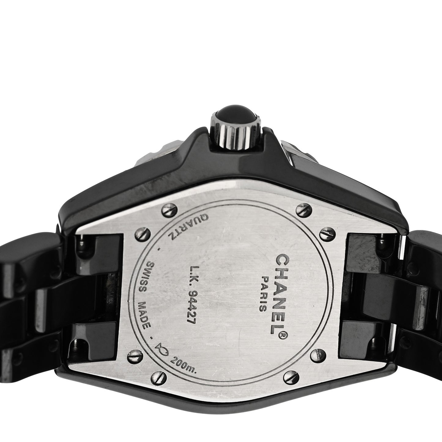 Stainless Steel Ceramic Diamond 33mm J12 Quartz Watch Black