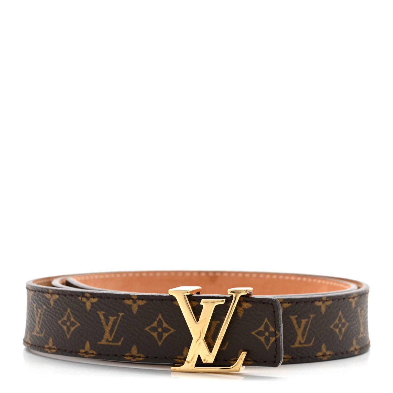 LOUIS VUITTON レザー ベルト M0203 80cm ブラウン Louis Vuitton Mini Monogram 25mm LV Initiales 80 32 Belt 1855167