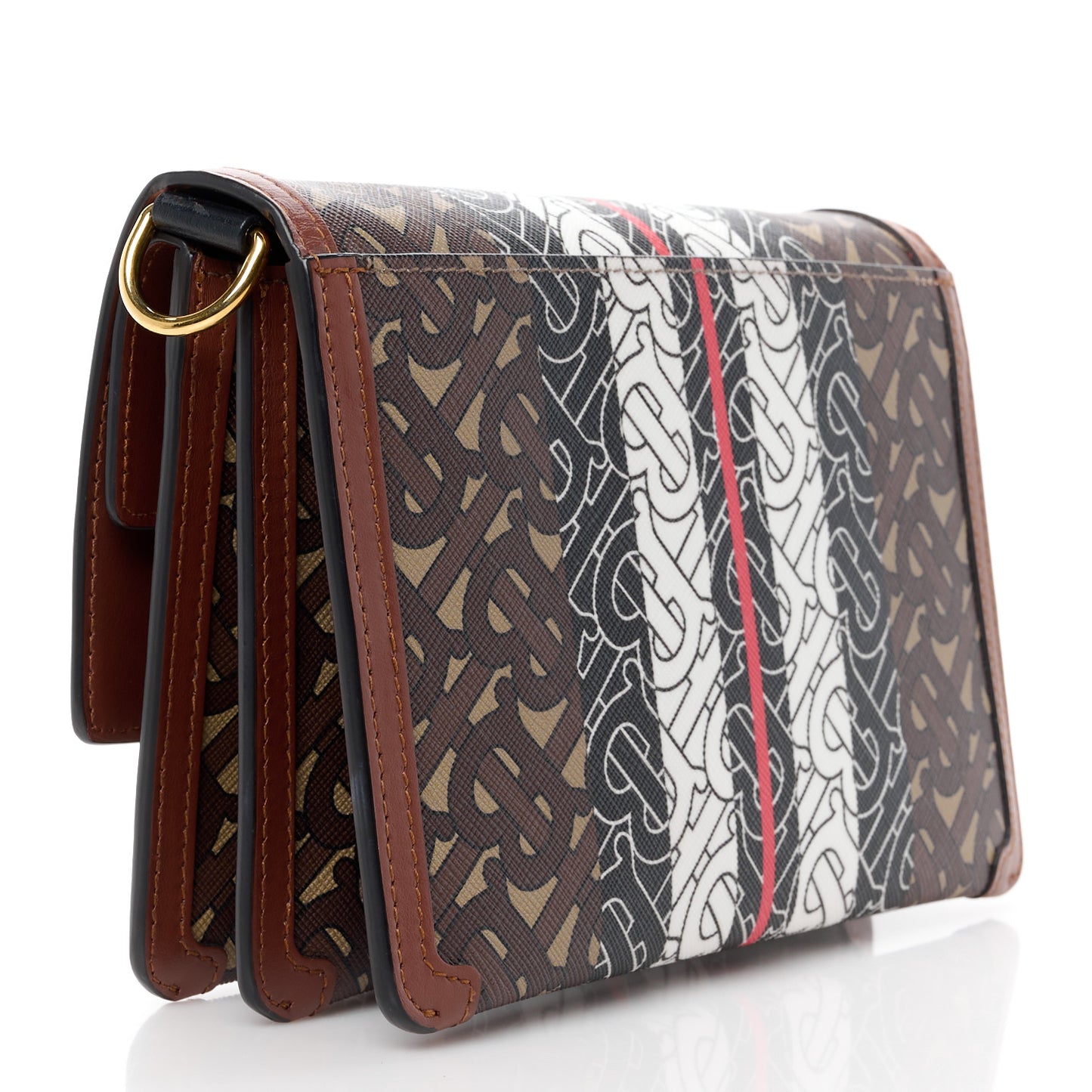 E-Canvas Monogram Stripe Small TB Bag Bridle Brown