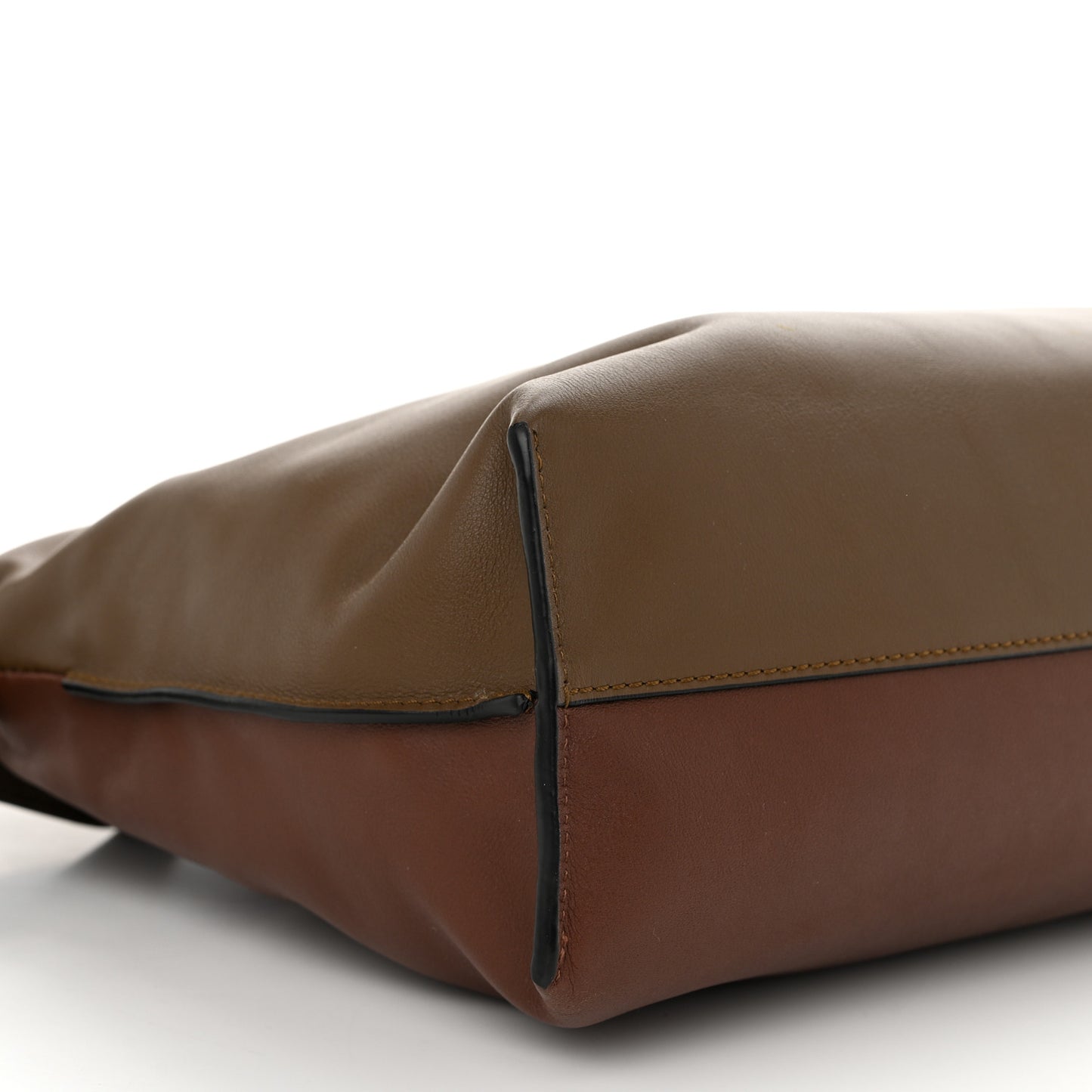 Nappa Medium Bi-Color Flamenco Knot Bag Brown