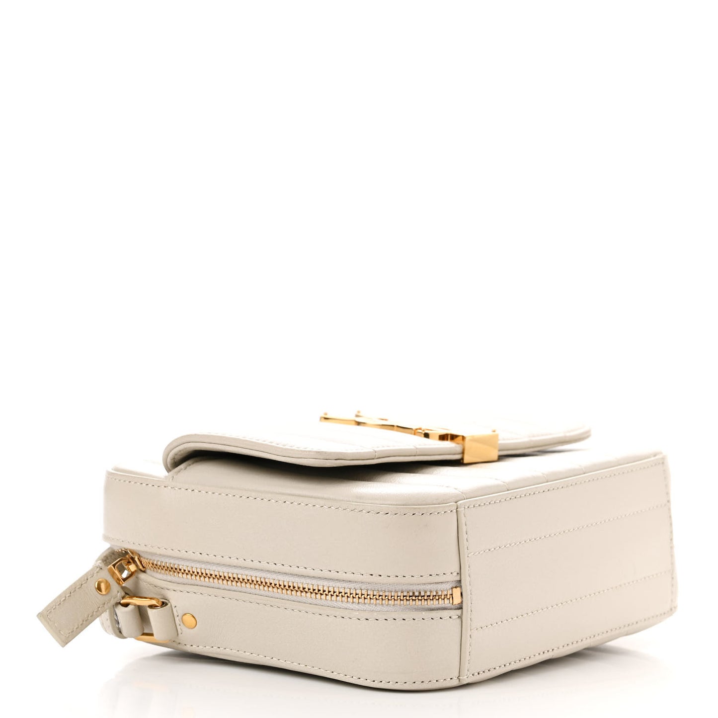Lambskin Matelasse Monogram Vicky Camera Bag White