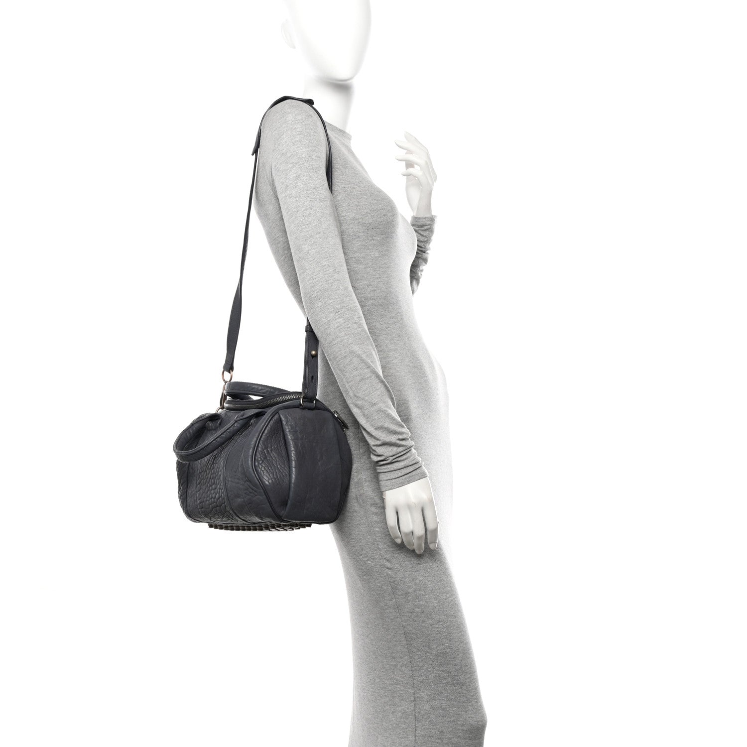 Alexander Wang Pebbled Lambskin Rockie Tundra Antique Silver Hardware 2 of 9