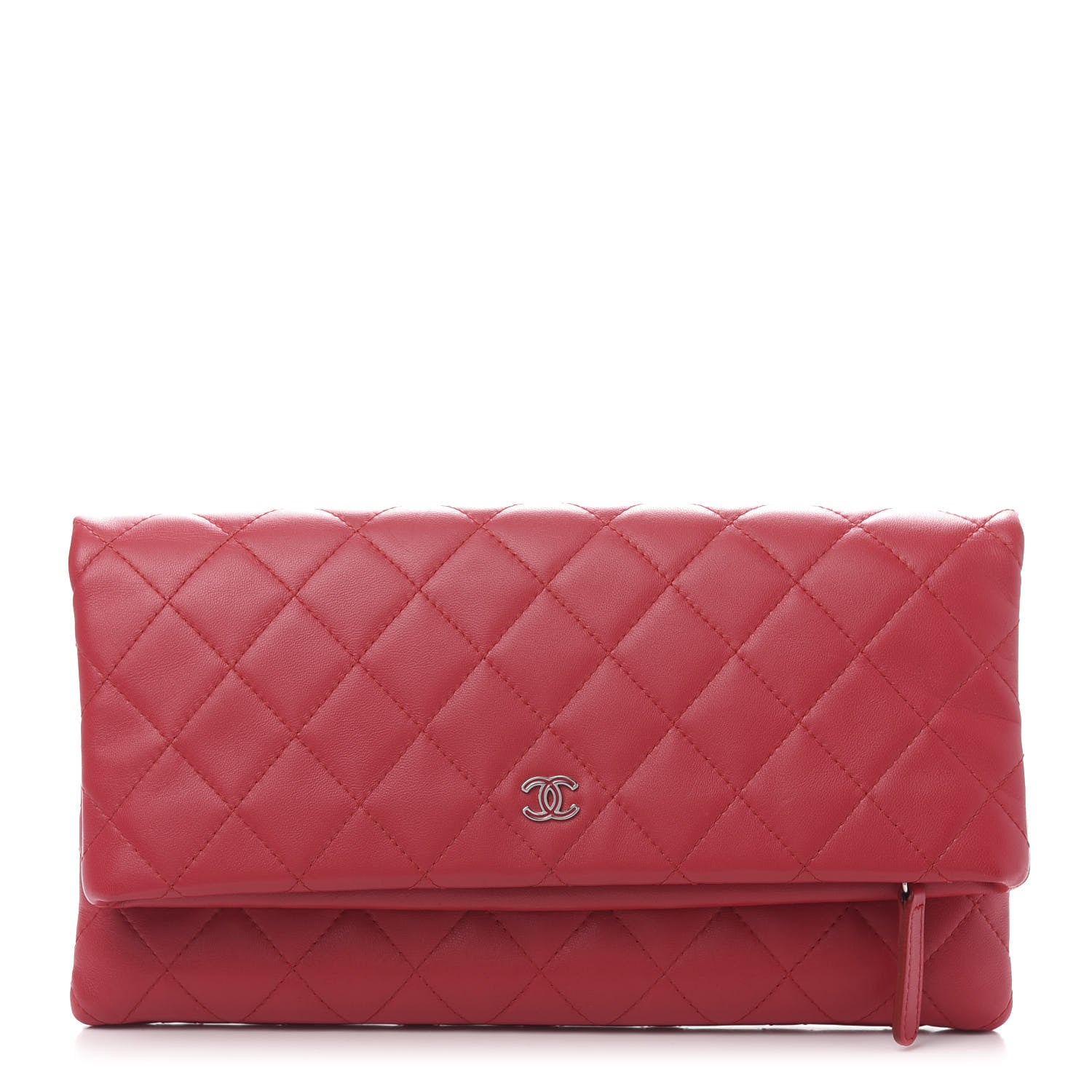 Chanel Lambskin Quilted CC Beauty Clutch Red 1 of 11