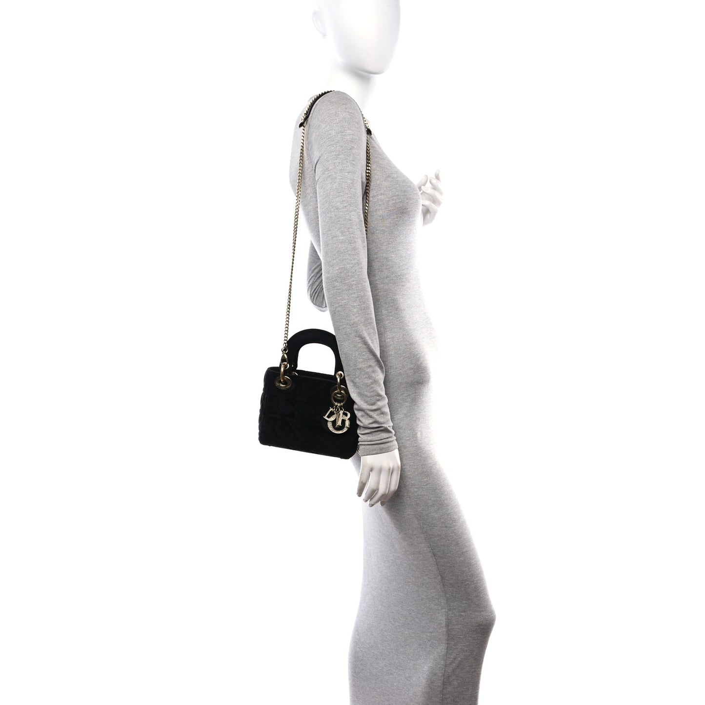 Velvet Mini Lady Dior Black