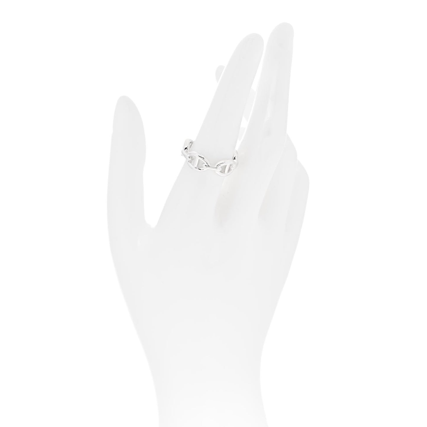 Sterling Silver PM Chaine d'Ancre Enchainee Band Ring 55 7.25