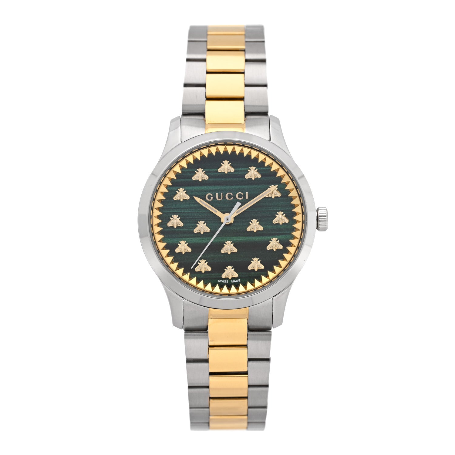 Gucci Stainless Steel Malachite 32mm G-Timeless Bee Quartz Watch