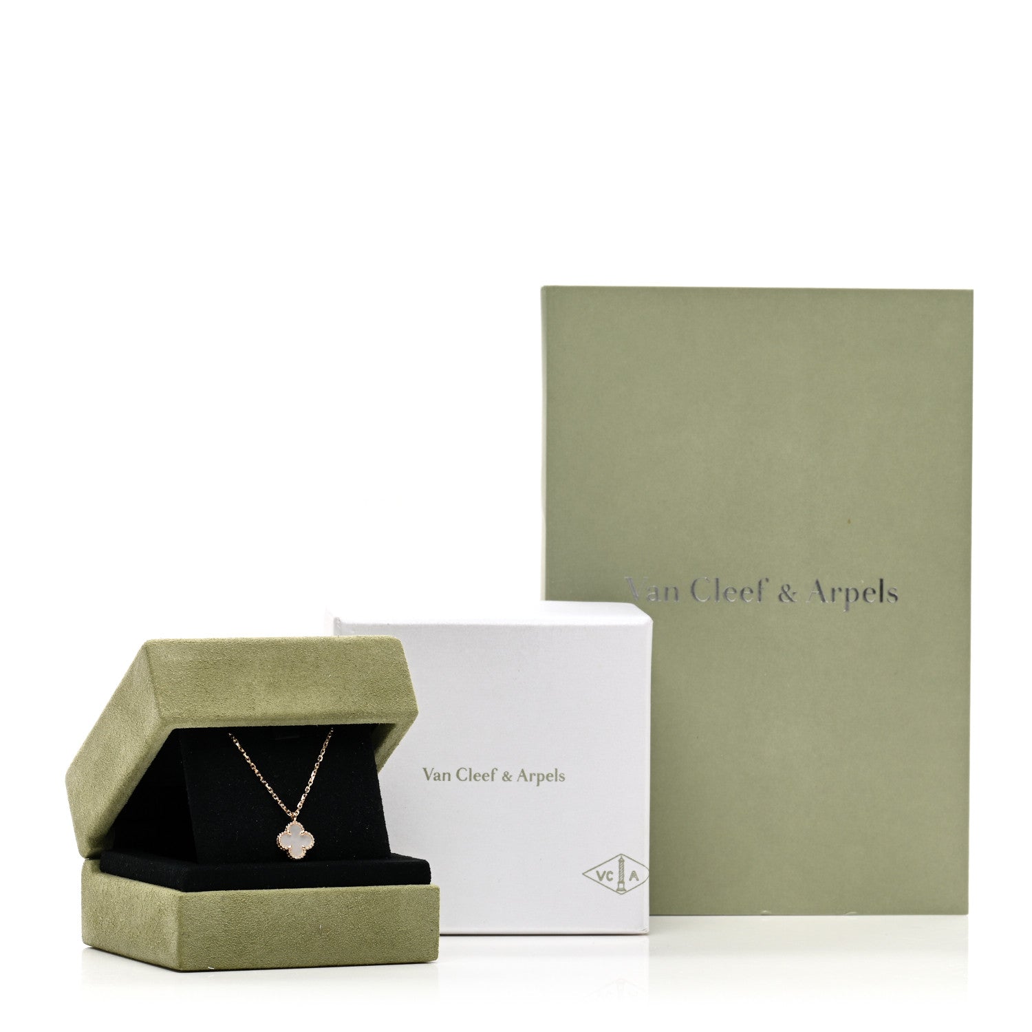 Van Cleef & Arpels 18K Yellow Gold Mother of Pearl Sweet Alhambra Pendant Necklace 5 of 5
