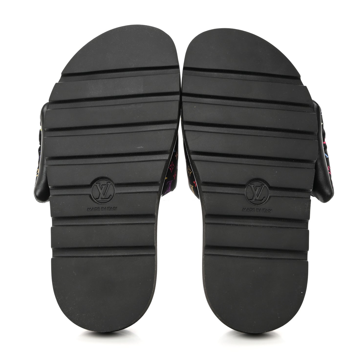LV X TM Monogram Multicolor Pool Pillow Flat Comfort Mule 40 Black