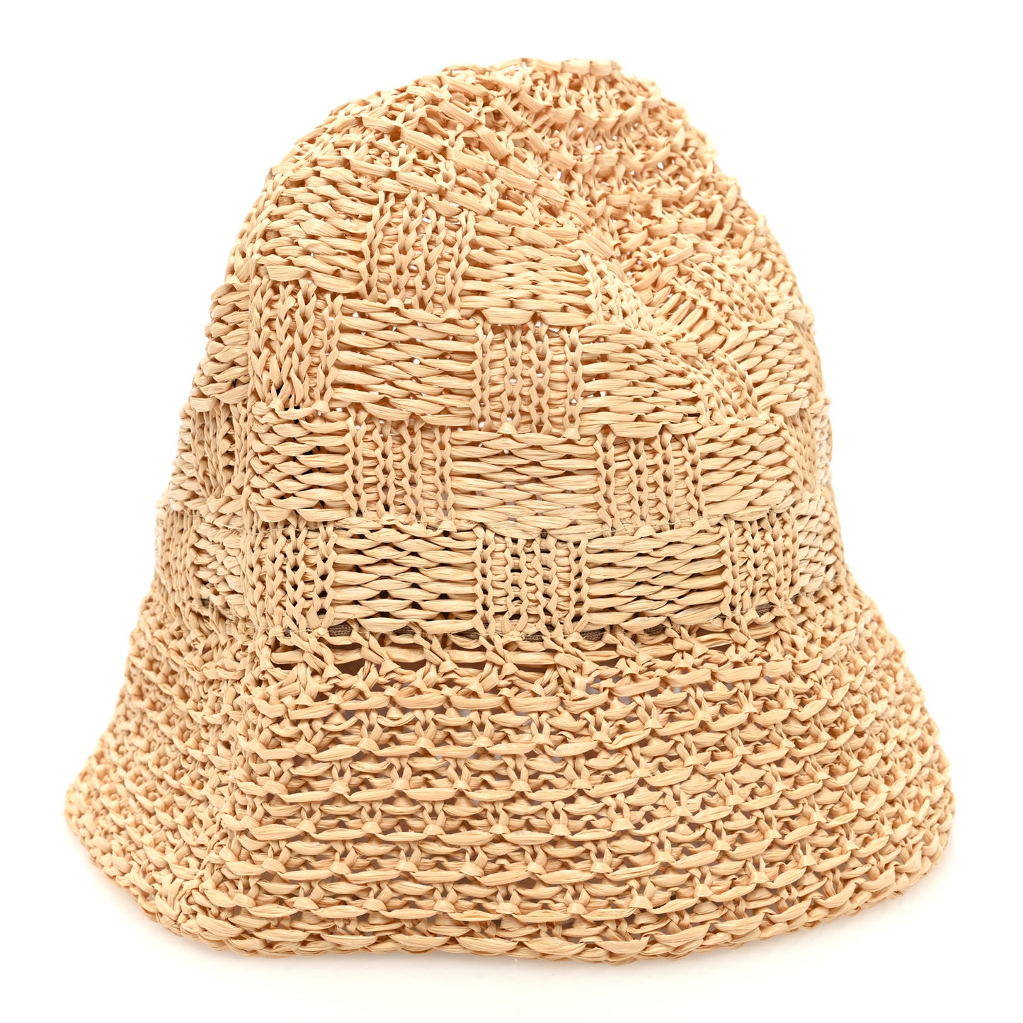 Damier Raffia Woven Hat L Natural