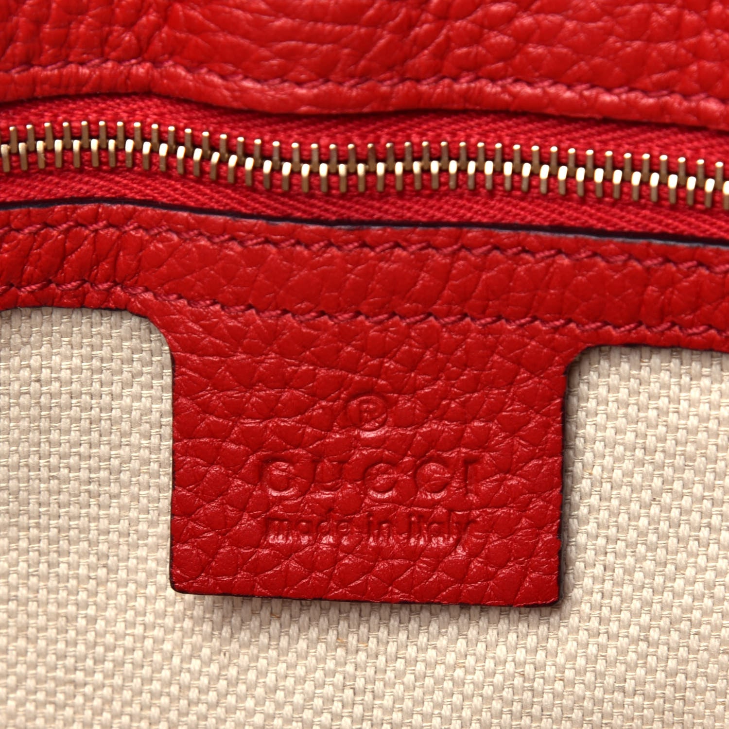 Gucci Pebbled Calfskin Medium Soho Flap Crossbody Vibrant Red 6 of 10