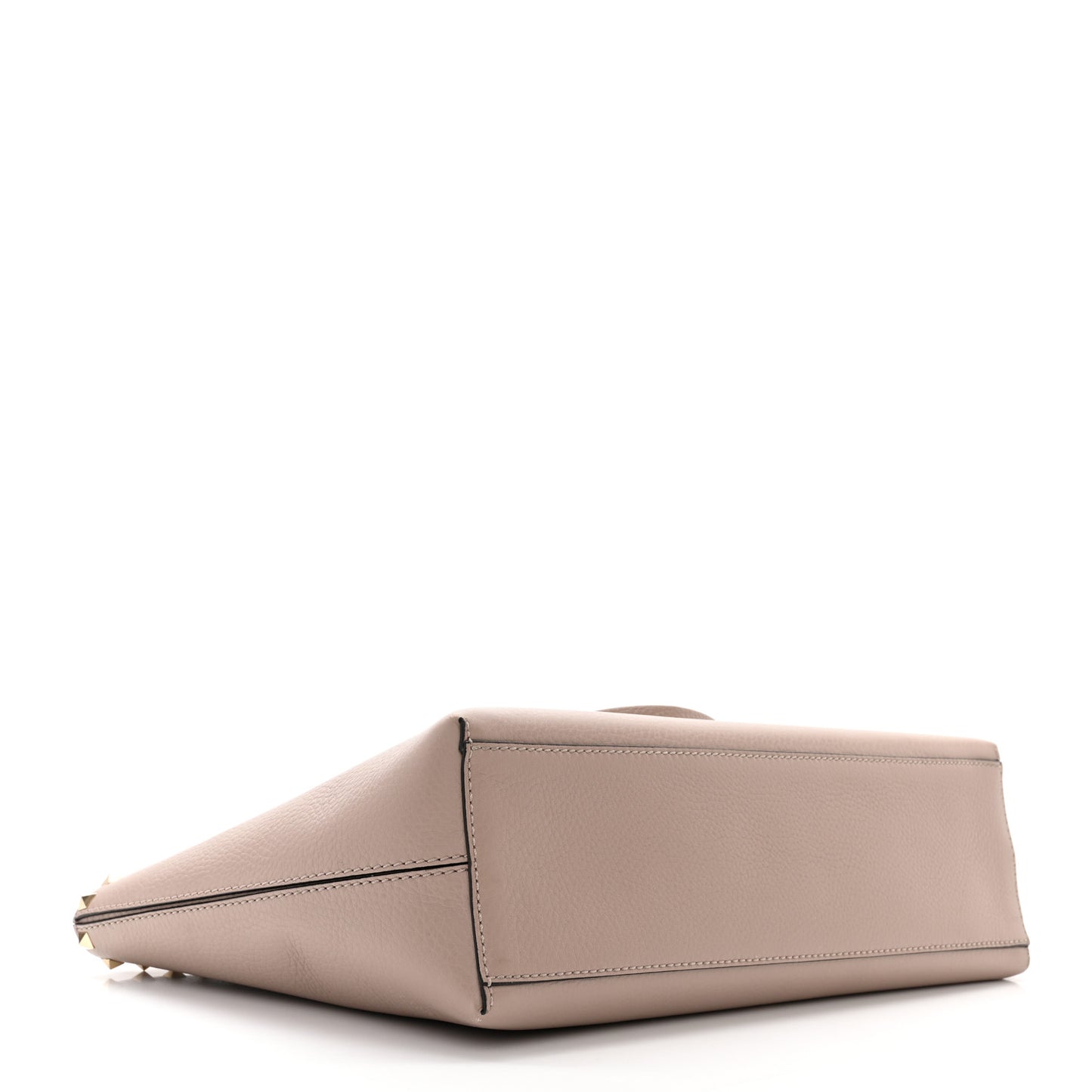 Grained Calfskin Small Rockstud Shoulder Tote Poudre