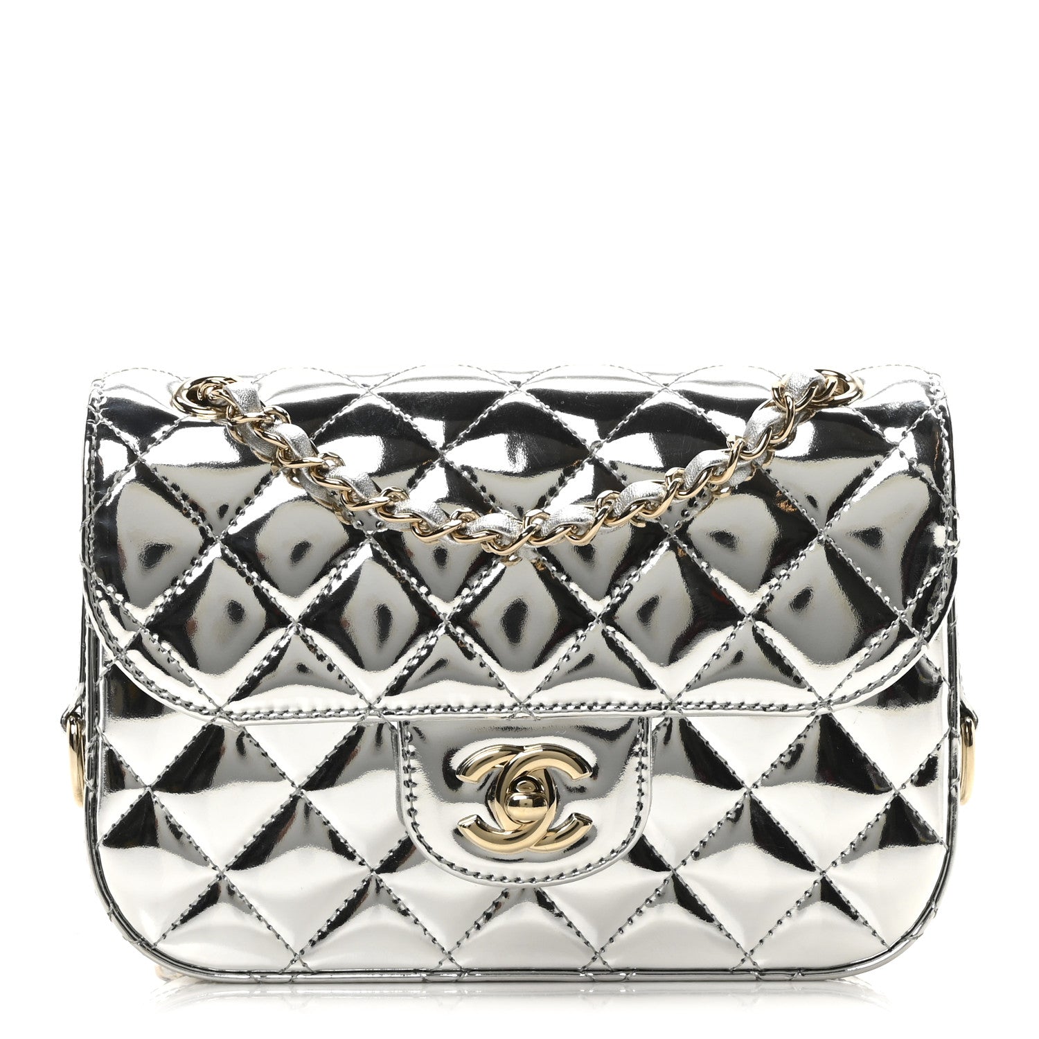 Chanel Mirror Calfskin Metallic Calfskin Quilted Hollywood