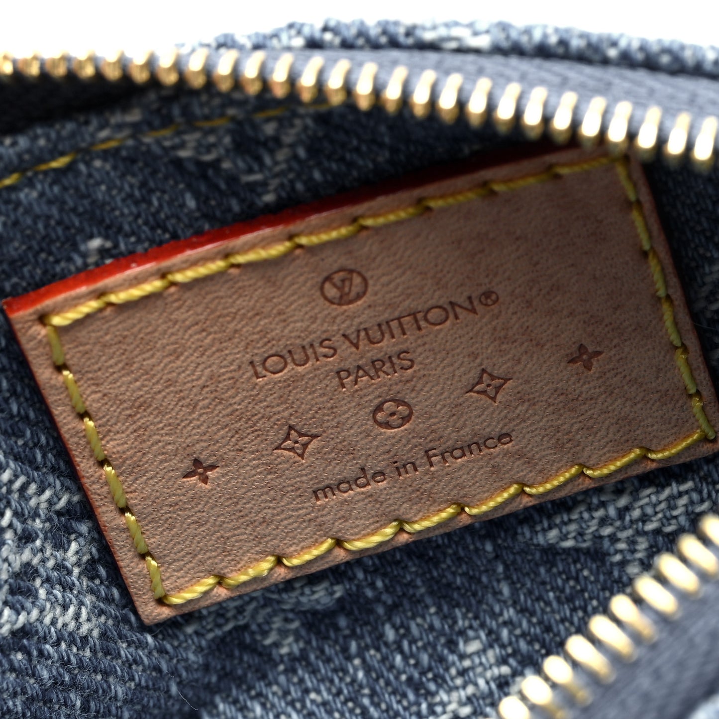Monogram Denim Key Pouch Denim Blue