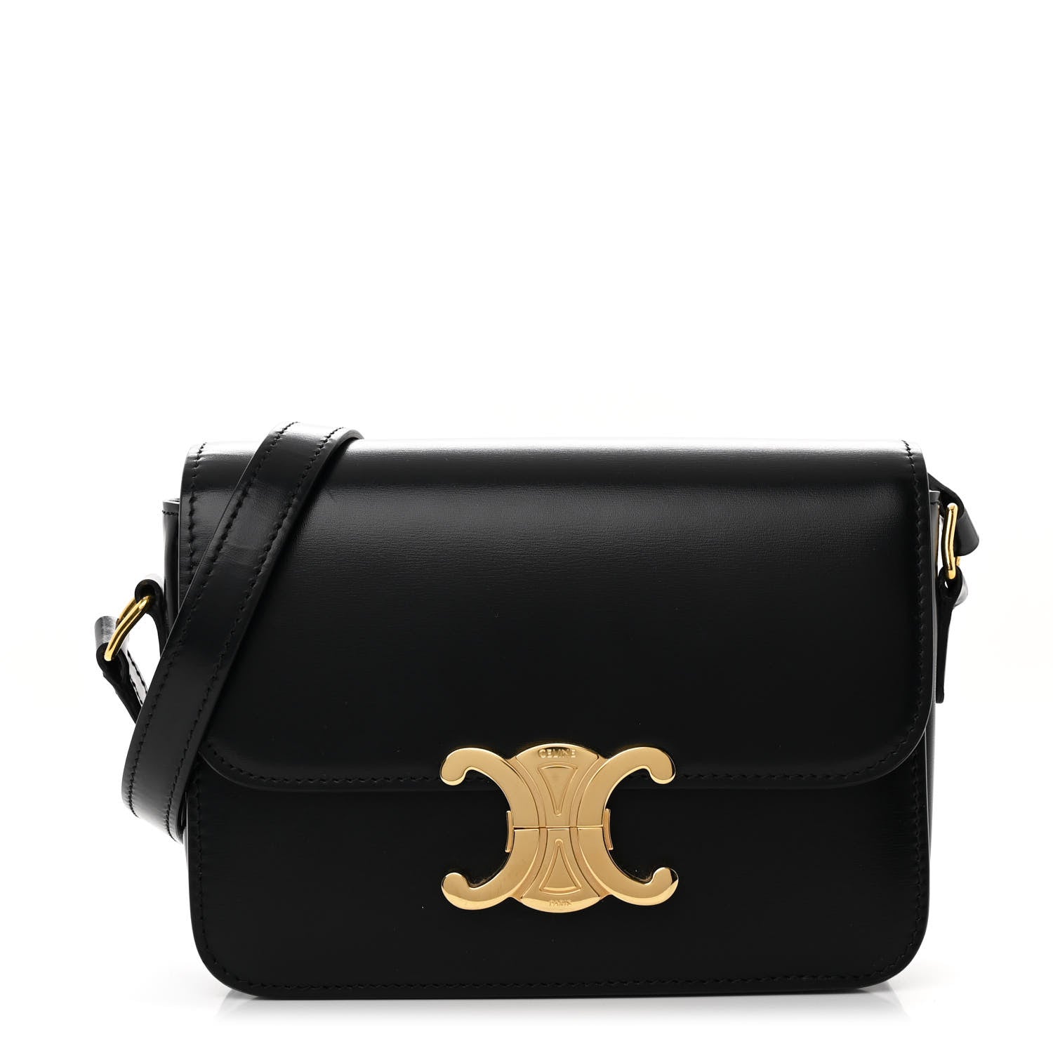 Celine Shiny Calfskin Teen Triomphe Black 1 of 13