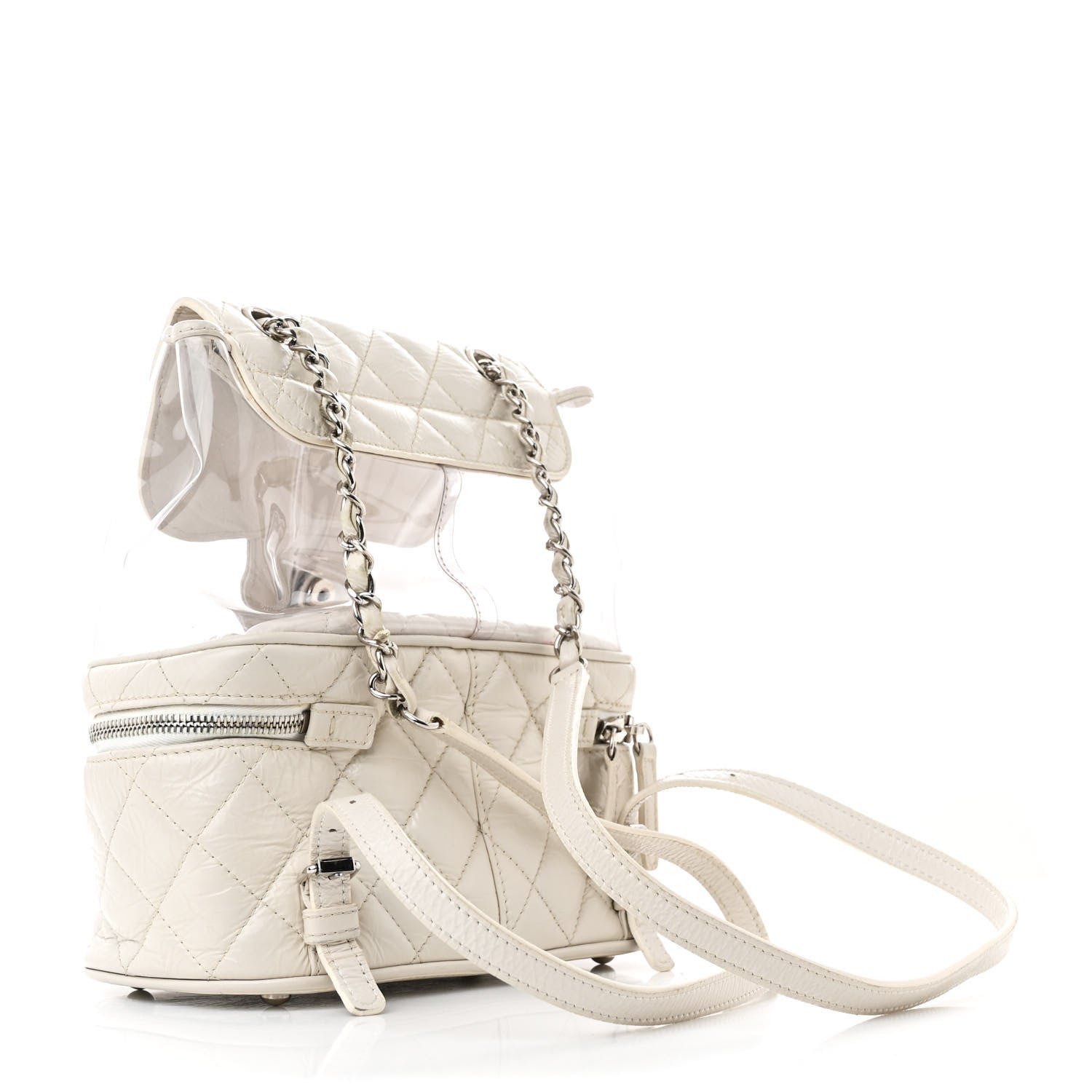 Chanel Crumpled Calfskin PVC Quilted Backpack White 2 of 15