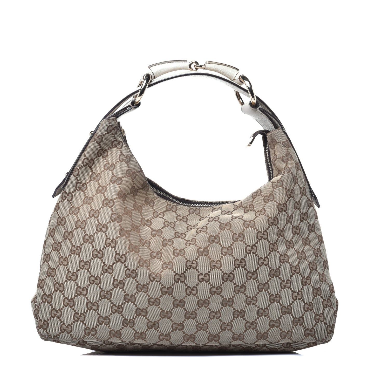 Monogram Medium Horsebit Chain Hobo Off White