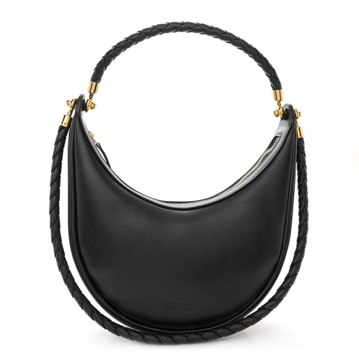 Smooth Calfskin Hula Hoop Shoulder Bag Black