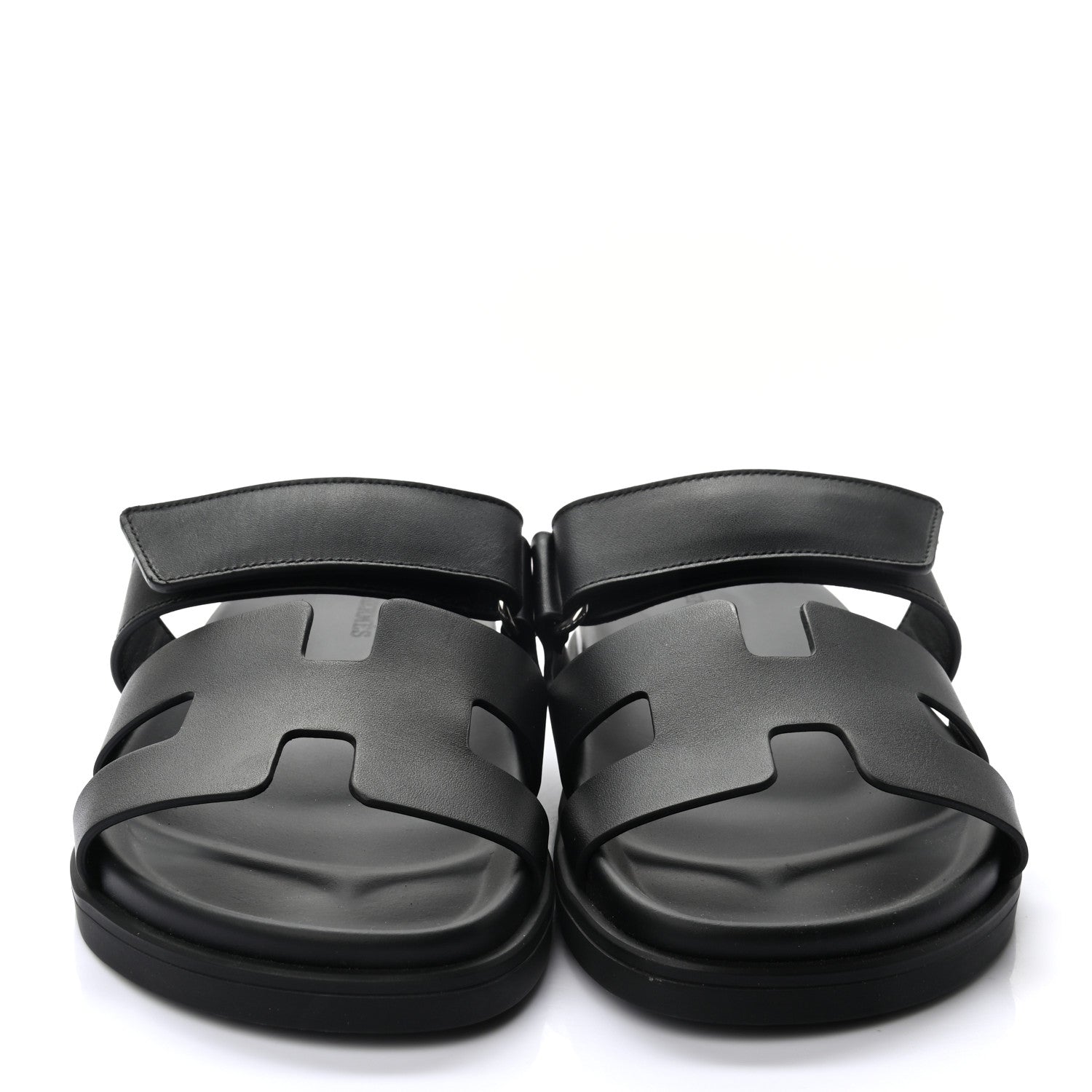 Hermes Calfskin Womens Chypre Sandals 37 Black 2 of 8