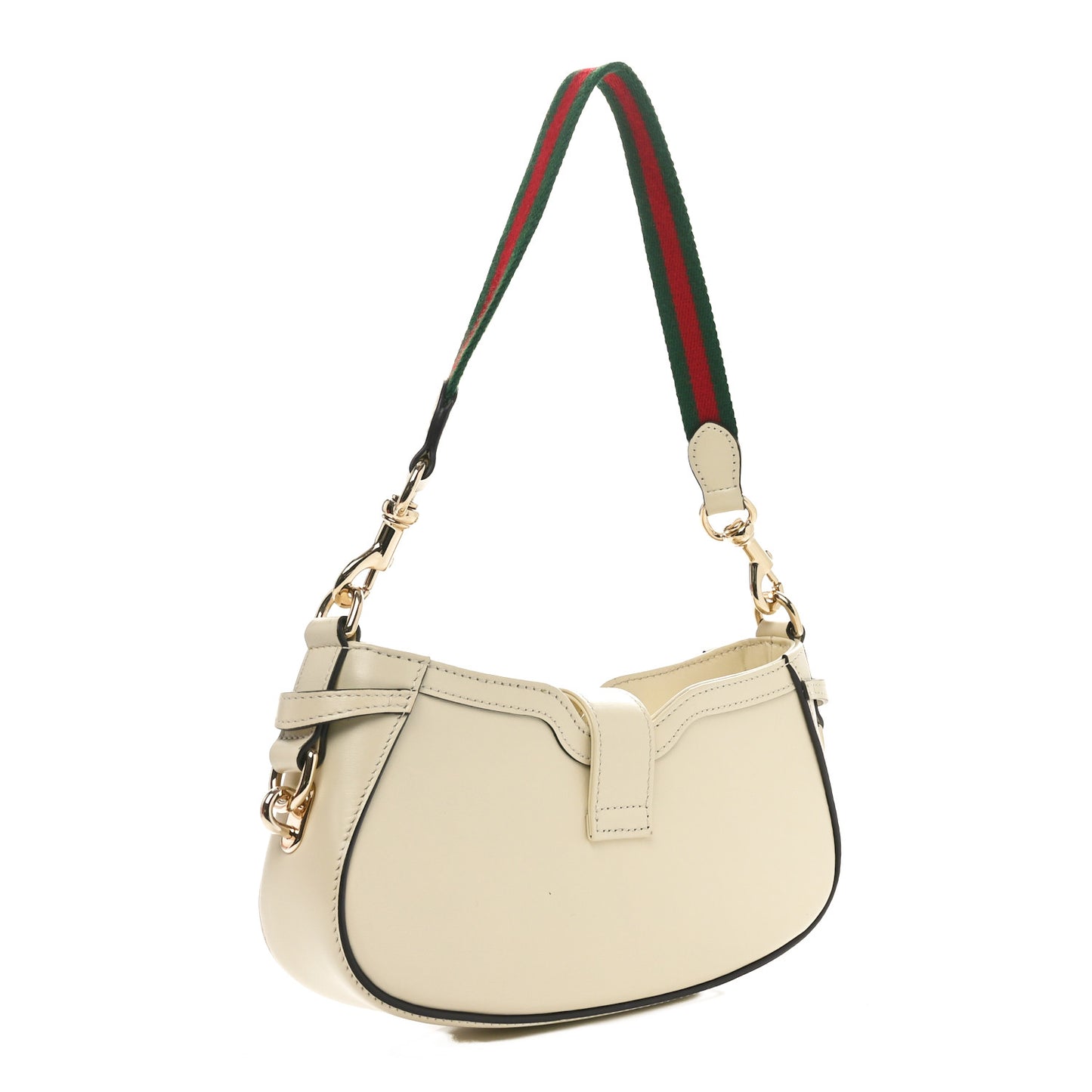 Calfskin Mini Moon Side Shoulder Bag Ivory