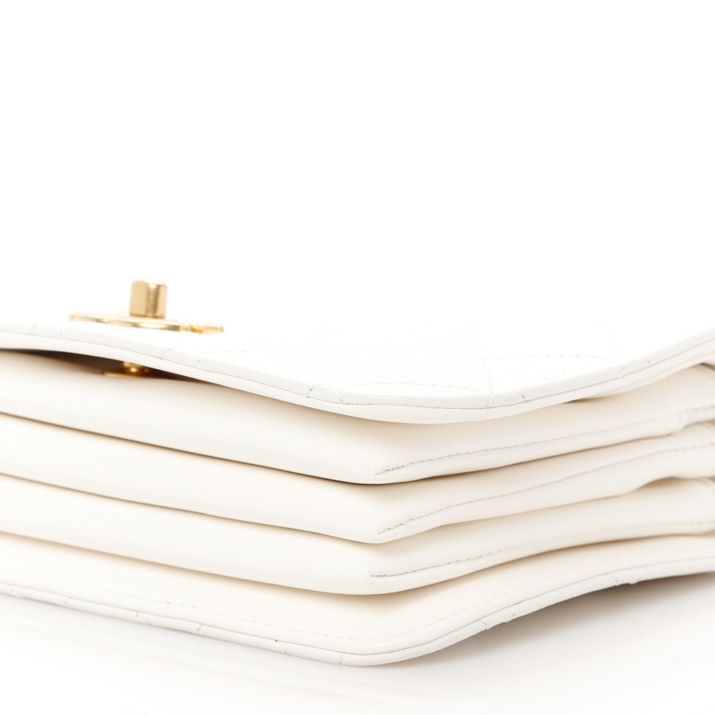 Caviar Quilted Mini Top Handle Flap White