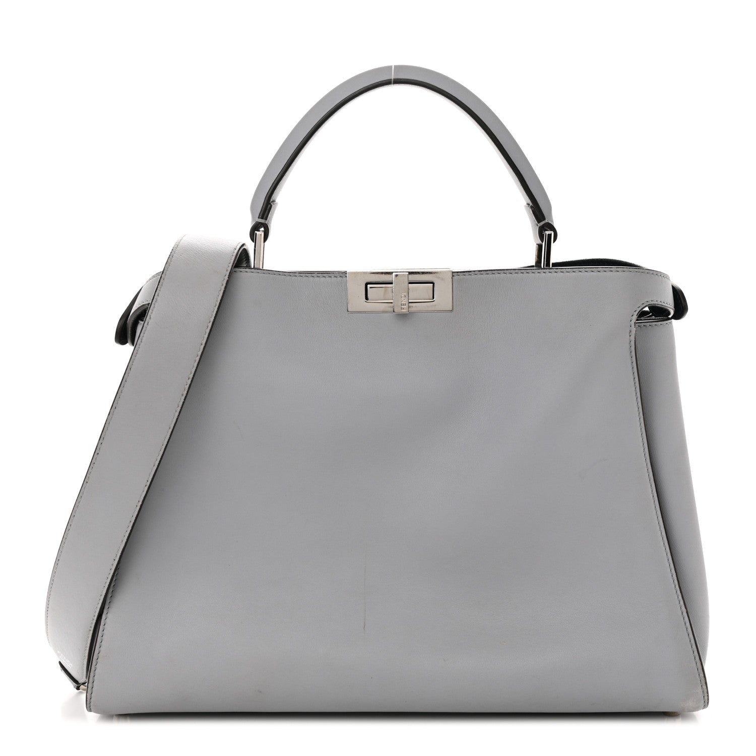 Fendi Vitello Tahiti Burro Large Peekaboo Iconic Essentially Satchel Ardesia Dark Blue 1 of 15