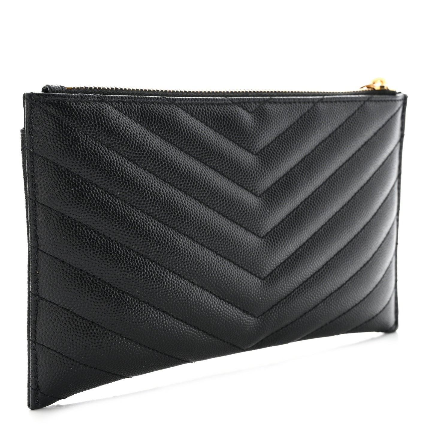 Grain De Poudre Chevron Monogram Bill Pouch Black